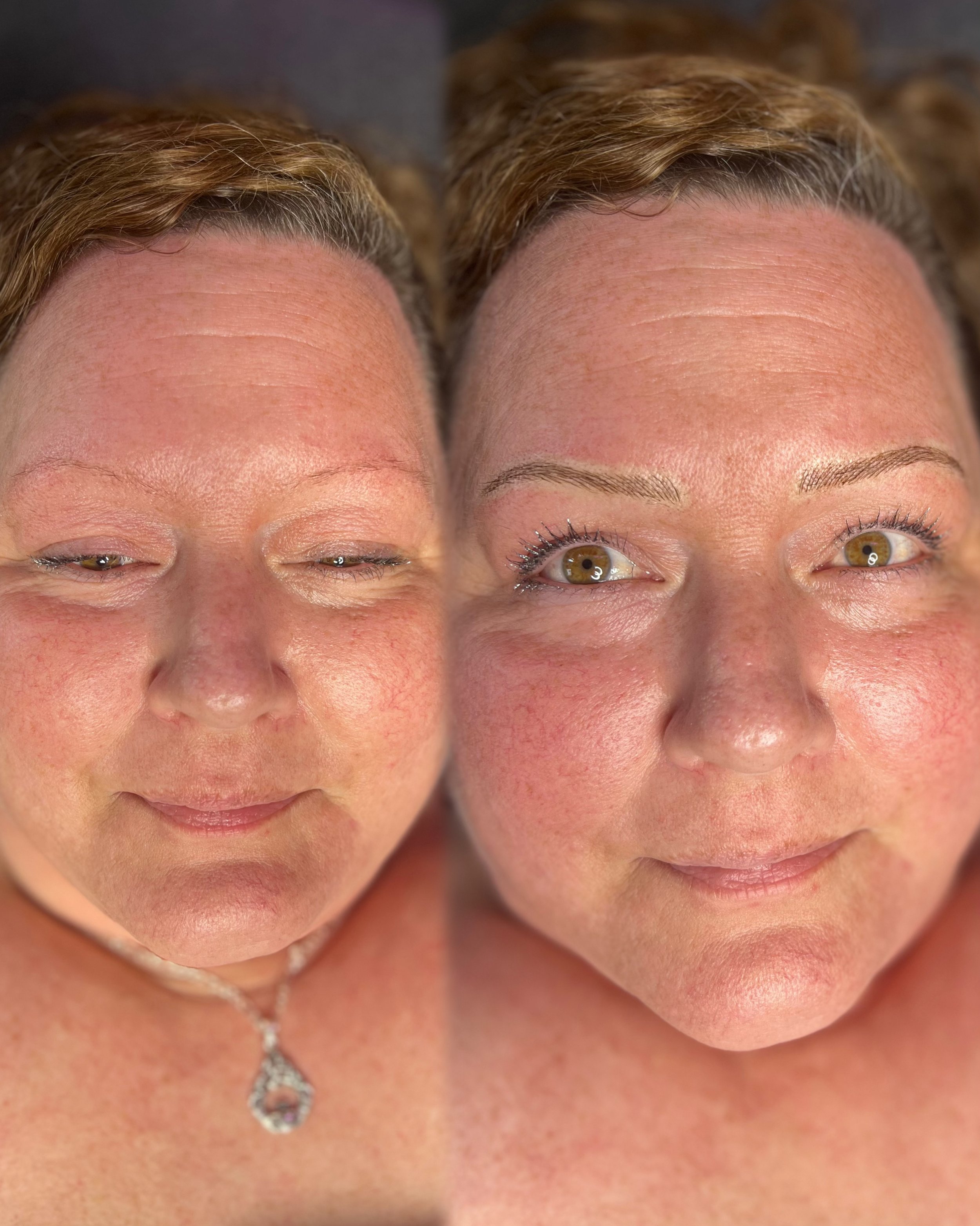 before and after of natural microblading