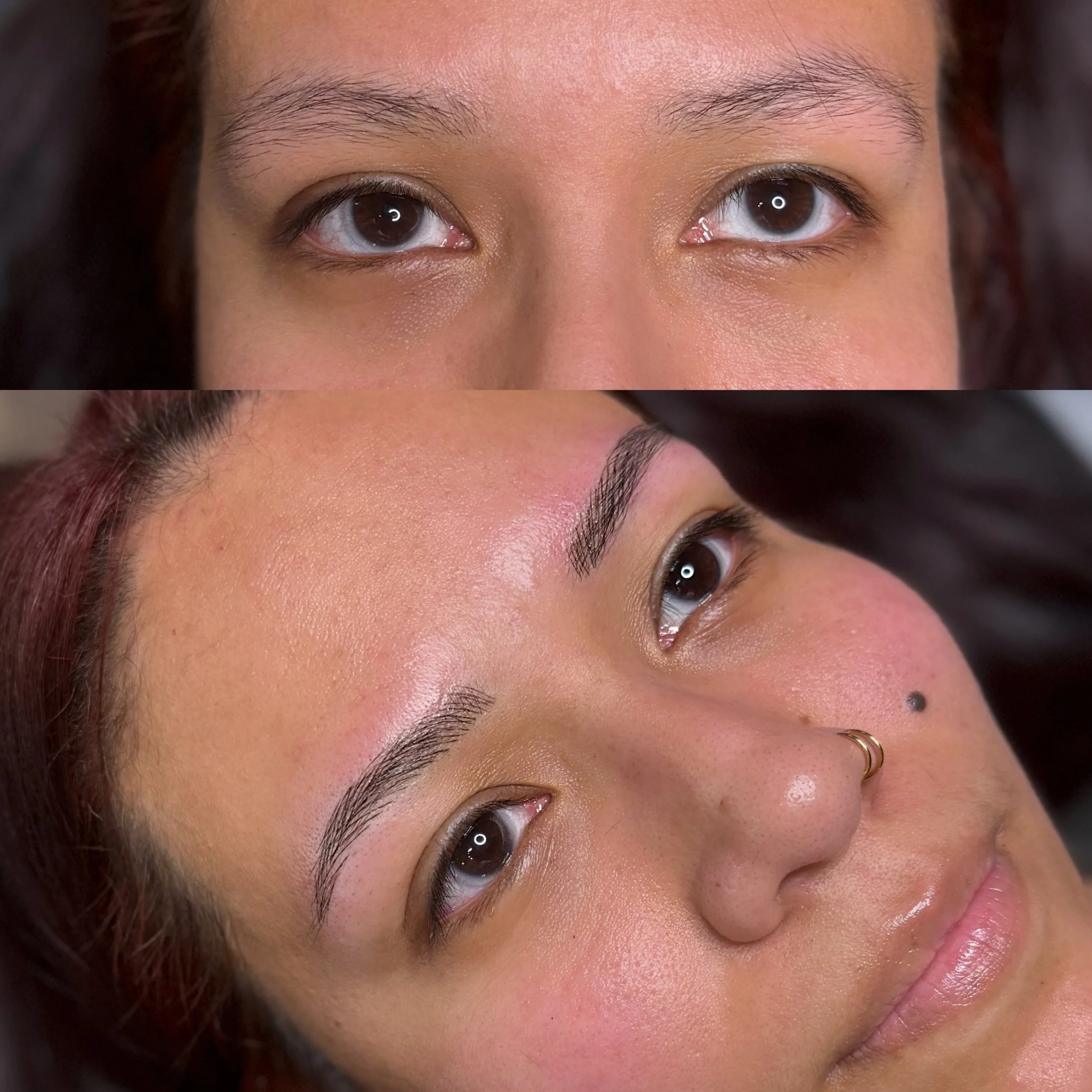 natural microblading results on brown skin