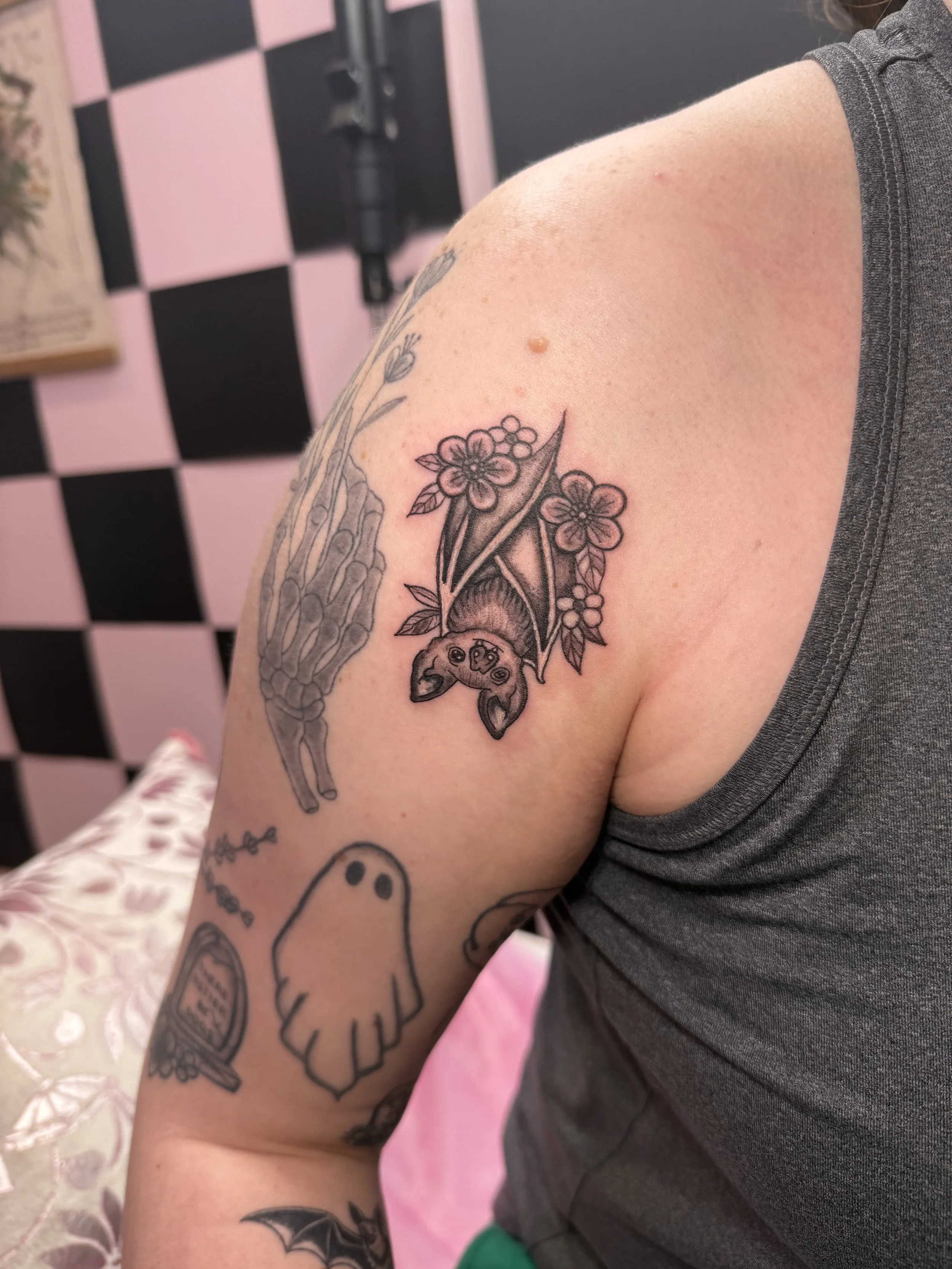 cute bat tattoo