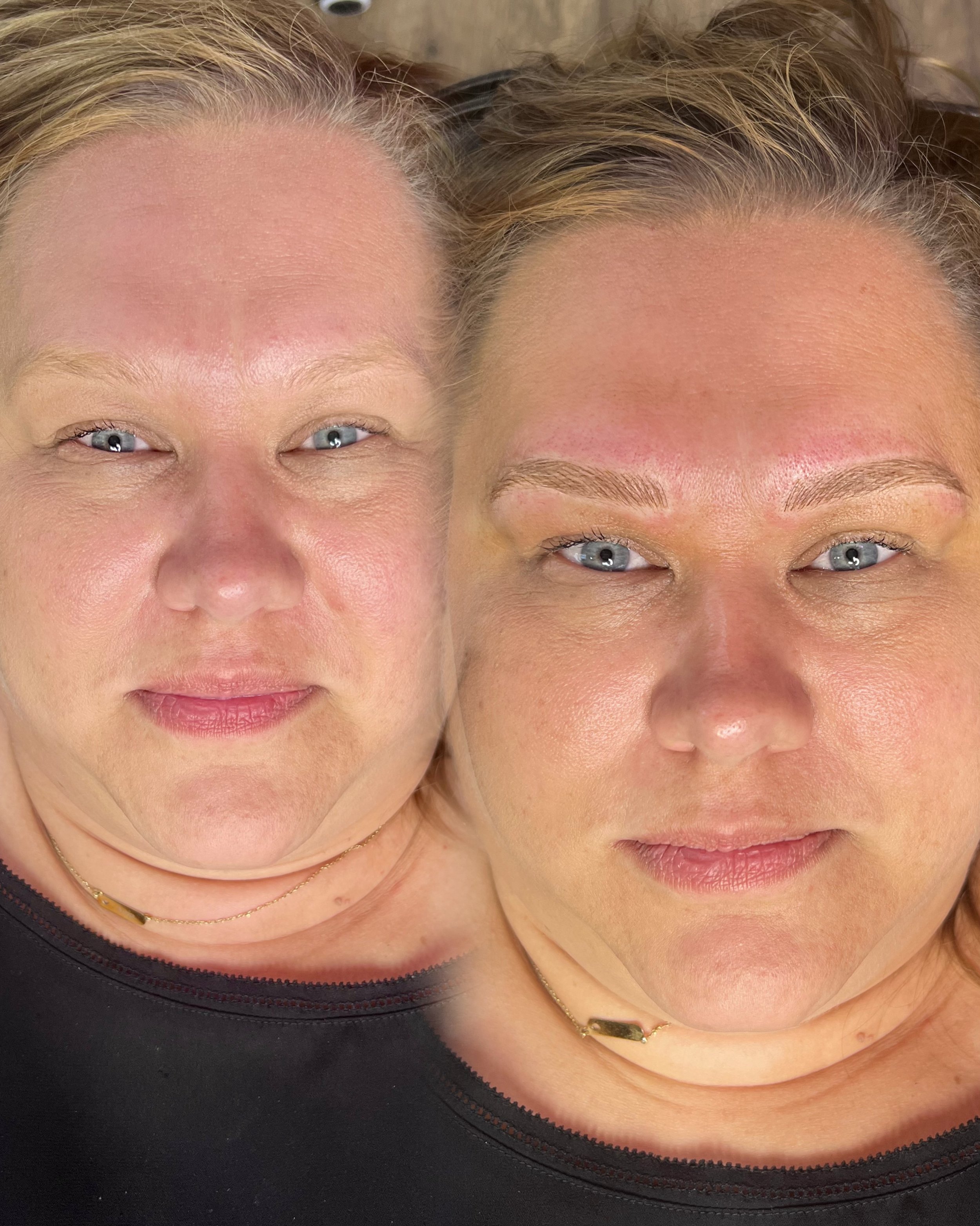 soft and natural microblading for blonde clients