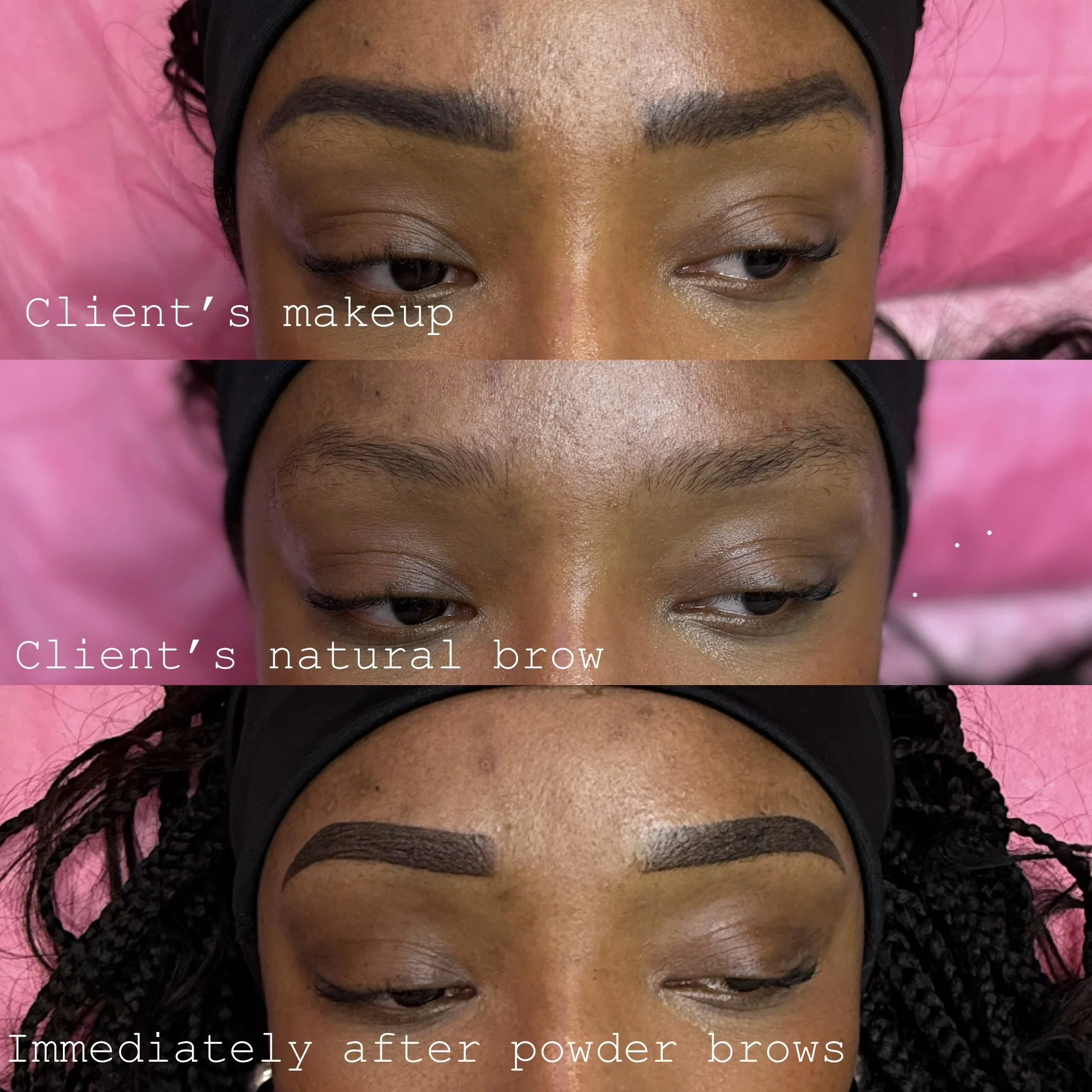 powder brow on melanated skin