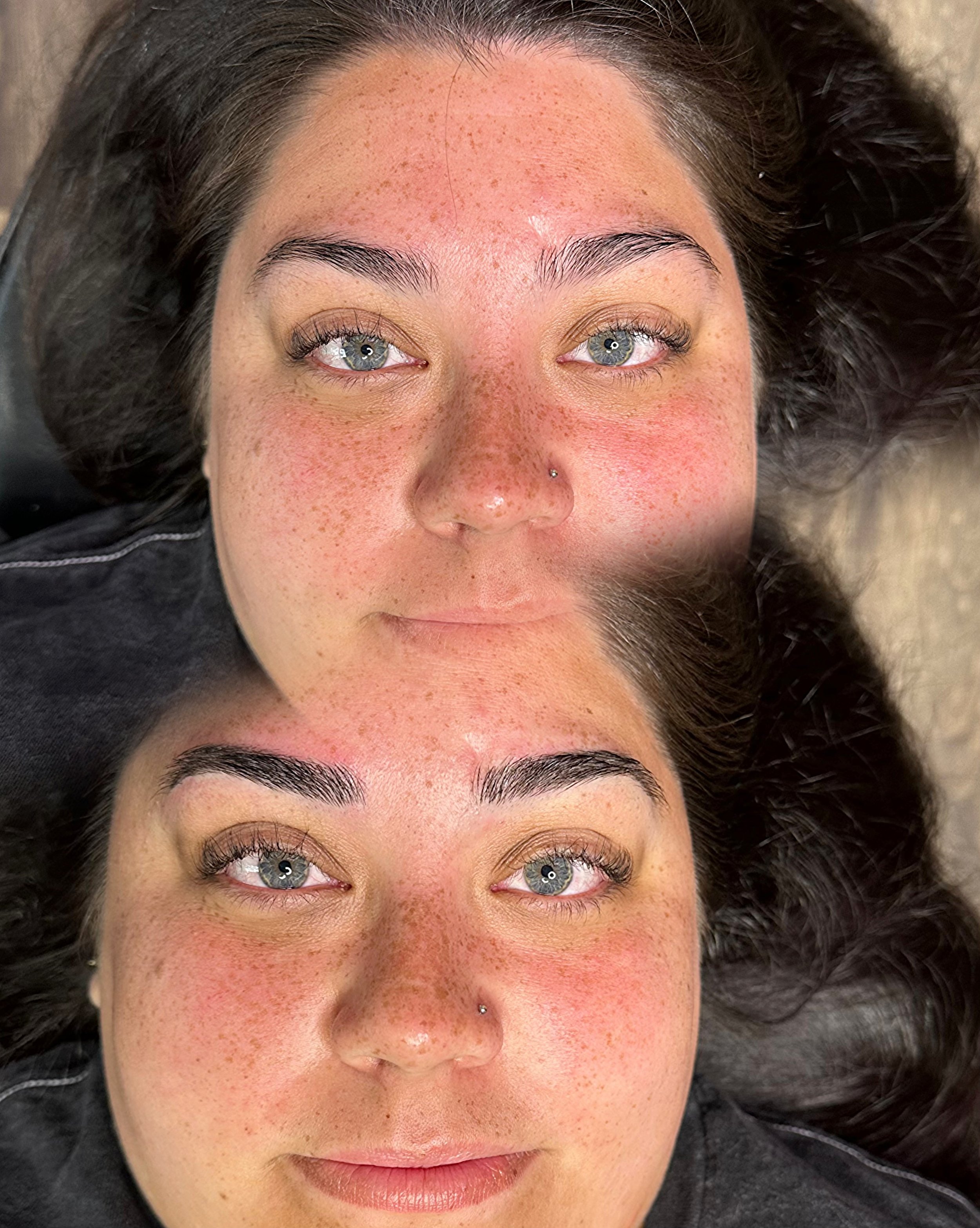 microblading for dark haired client