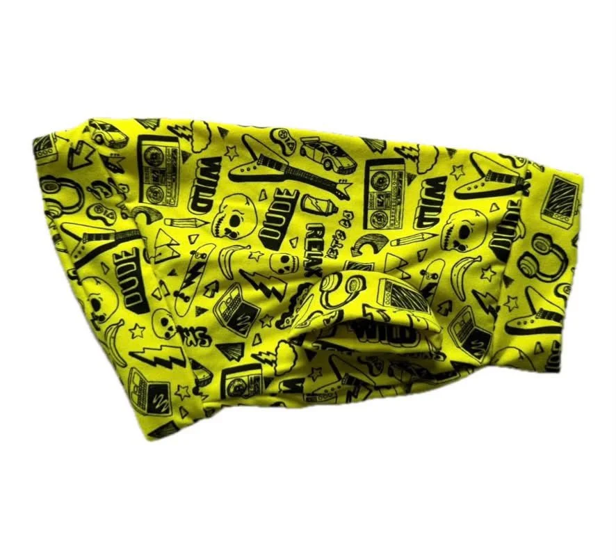 Neon Green Rock Print Sphynx Cat Jumper / Jersey