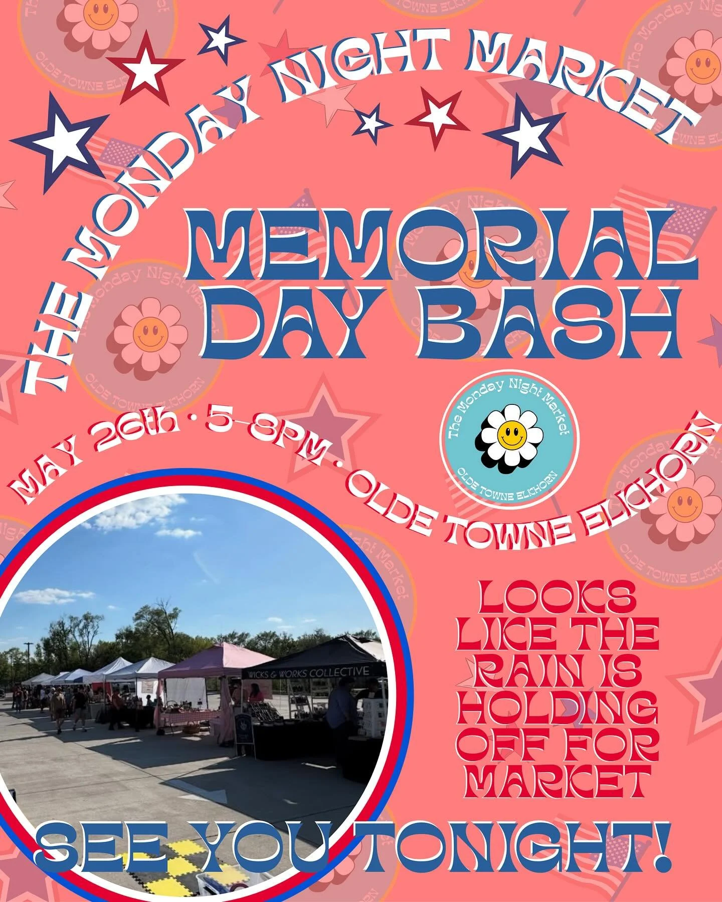 The Monday Night Market is ON tonight!
And guess what? The rain&rsquo;s holding off&mdash;so we&rsquo;re ready to party!

5:00&ndash;8:00pm
In the parking lot right across from Jukes Ale Works

What&rsquo;s waiting for you:
&mdash; Live music by Tyle