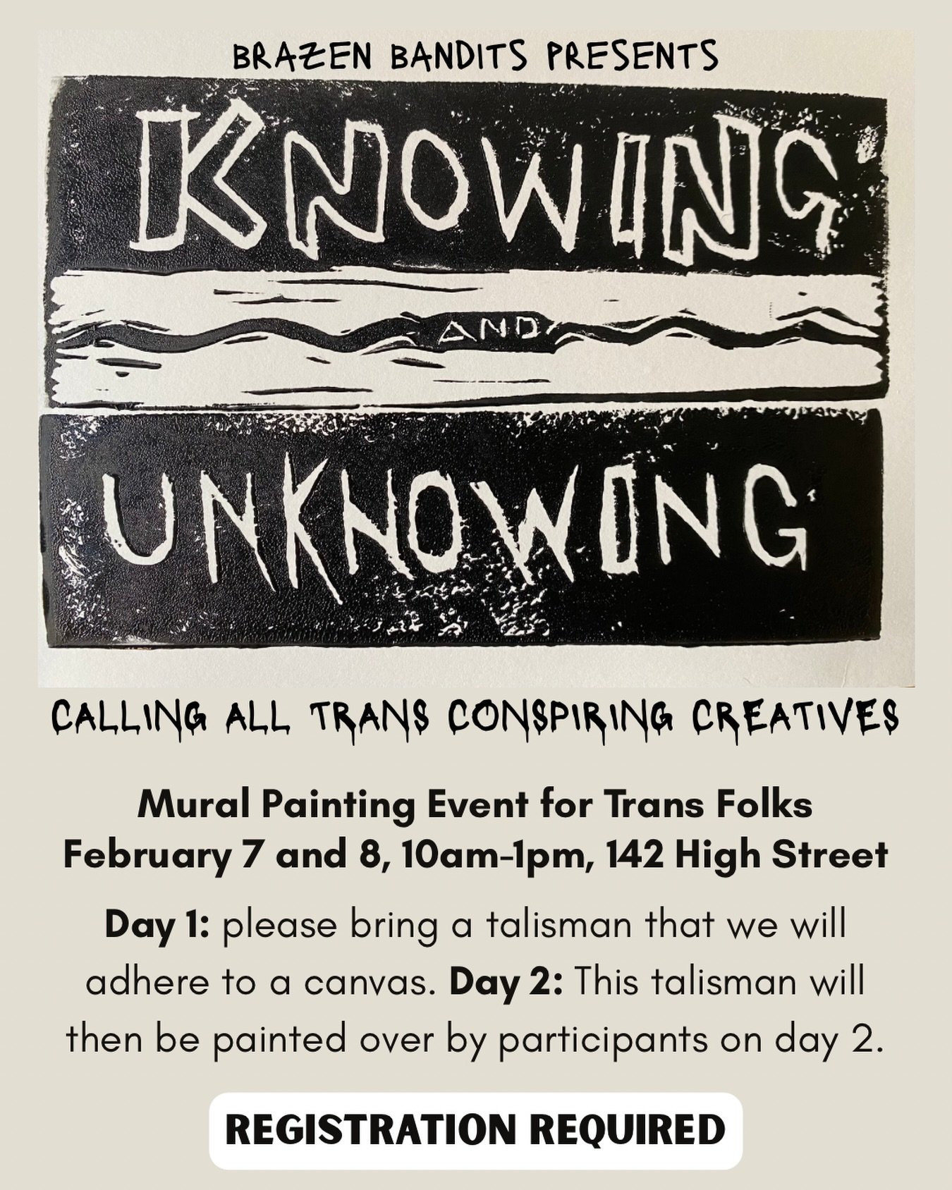 CALLING ALL TRANS CONSPIRING CREATIVES! We have plans for a community mural! Join us in its creation!

Brazen Bandits have a show at the @portlandpubliclibrary  that opens Friday March 6! Please plan to join us for the opening! In preparation for the