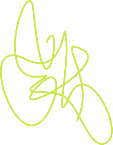 Green abstract squiggles on black background.