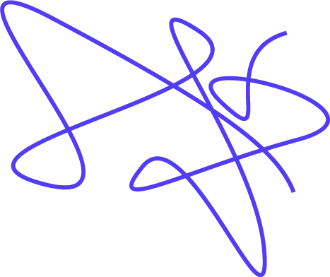 Abstract drawing of blue lines on a black background, resembling scribbles or a random pattern.