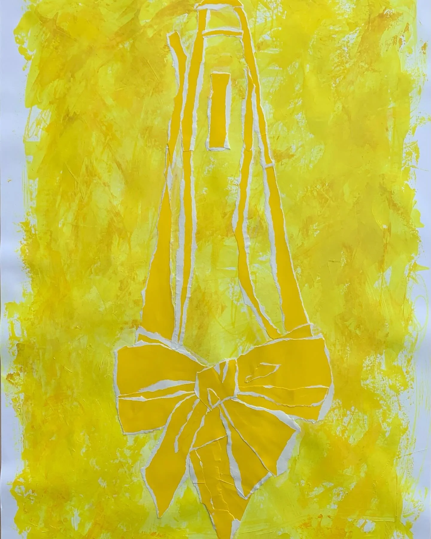 Celebrating the sun finally coming out! How glorious have these last 2 days of blue sky and yellow sunshine been?!! 💛 Here&rsquo;s a big, bright collage using @theofficialselfridges shopping bag, torn and glued into one of my favourite @prada shoe s