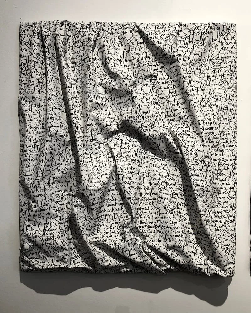 Kalligraphie - sozusagen grundlos vergnügt - Acryl auf Leinwand