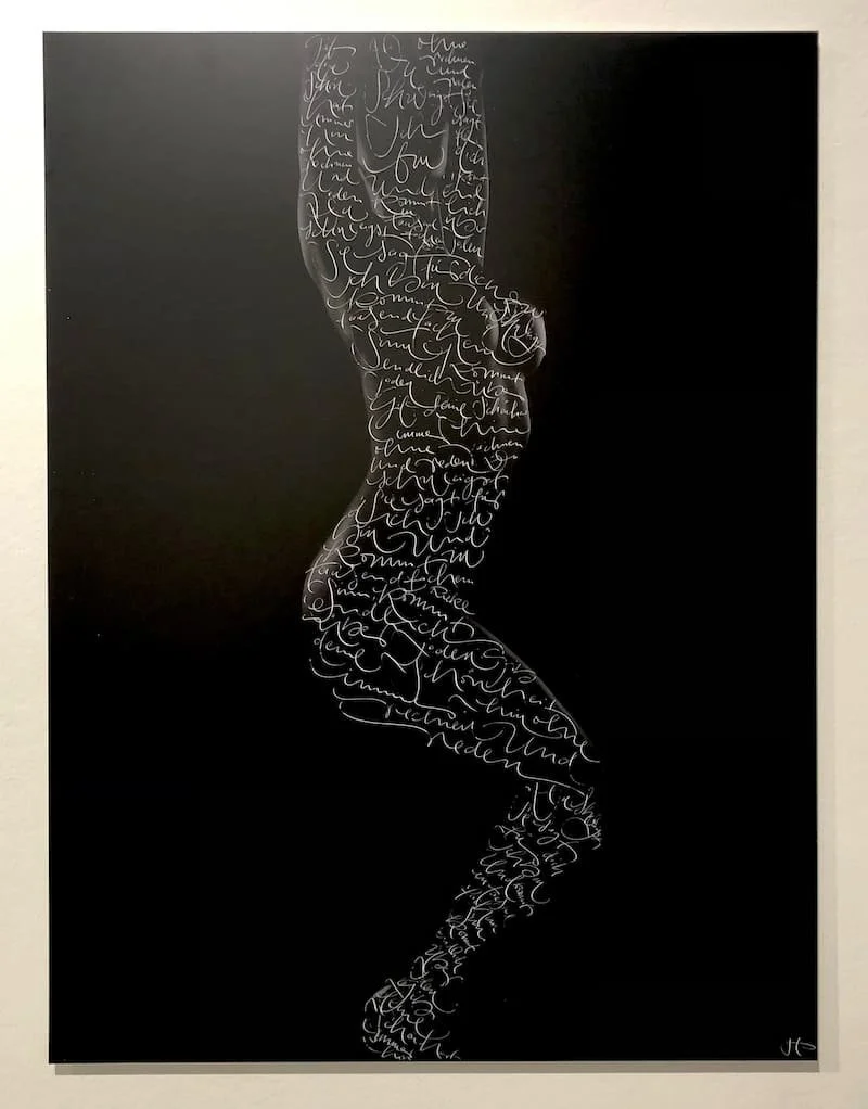 Kalligraphie Acryl auf Fotografie auf alu Dibond 