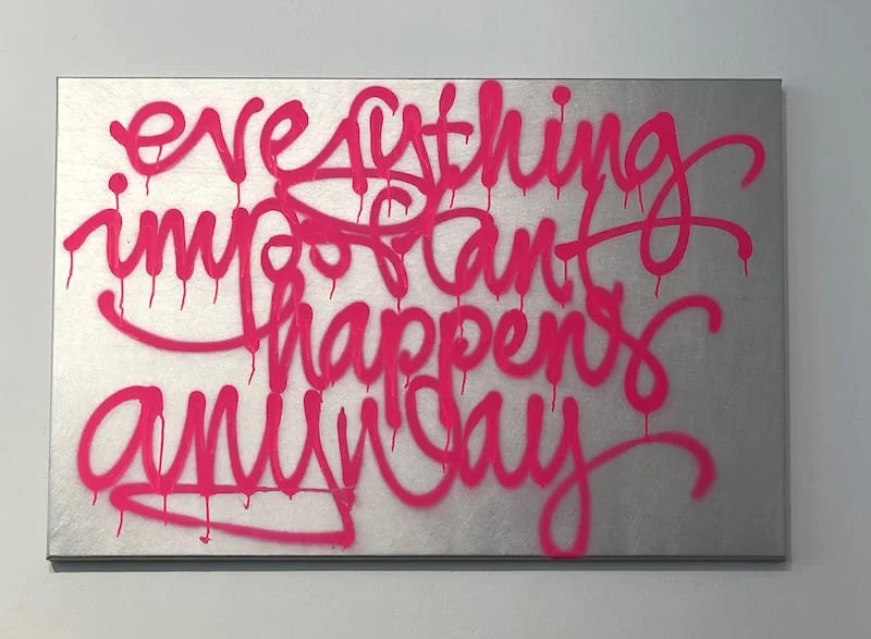 Kalligraphie-Acryl auf Kunstleder - everything important