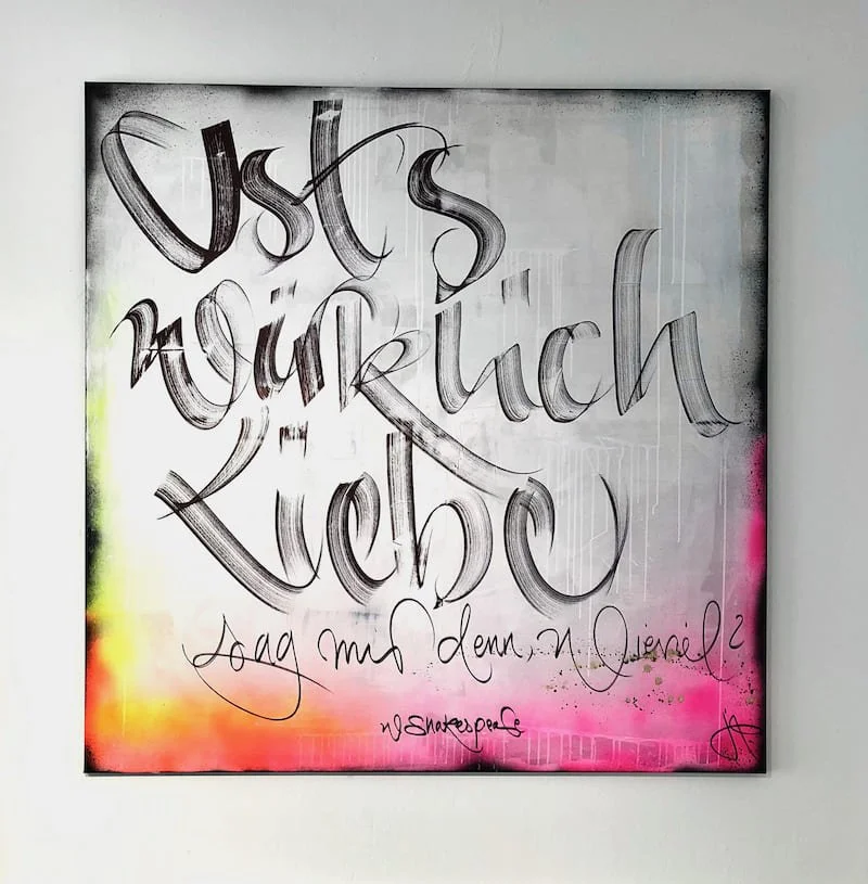 Kalligraphie - Acryl auf Leinwand-Ist's wirklich Liebe