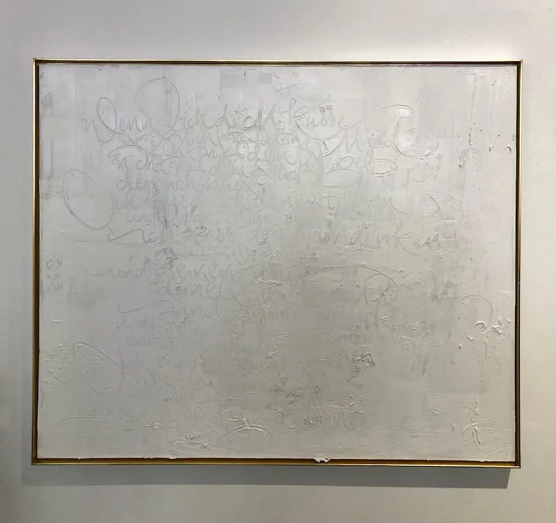 Kalligraphie-Acryl auf Leinwadn - Blattgoldrahmen- wie Du solltest geküsset sein