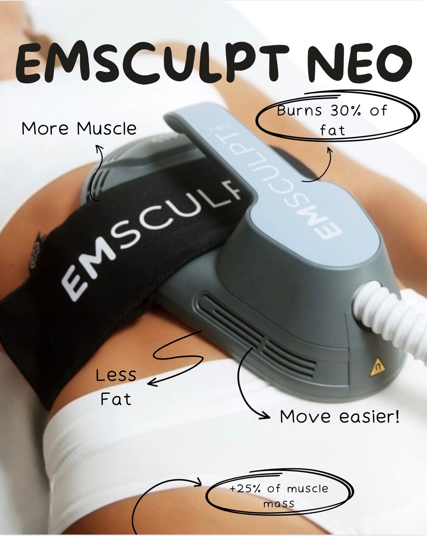 Getting ready for summer with that taxing workout? We offer Emsculpt Neo so we can help our clients look and feel their best!