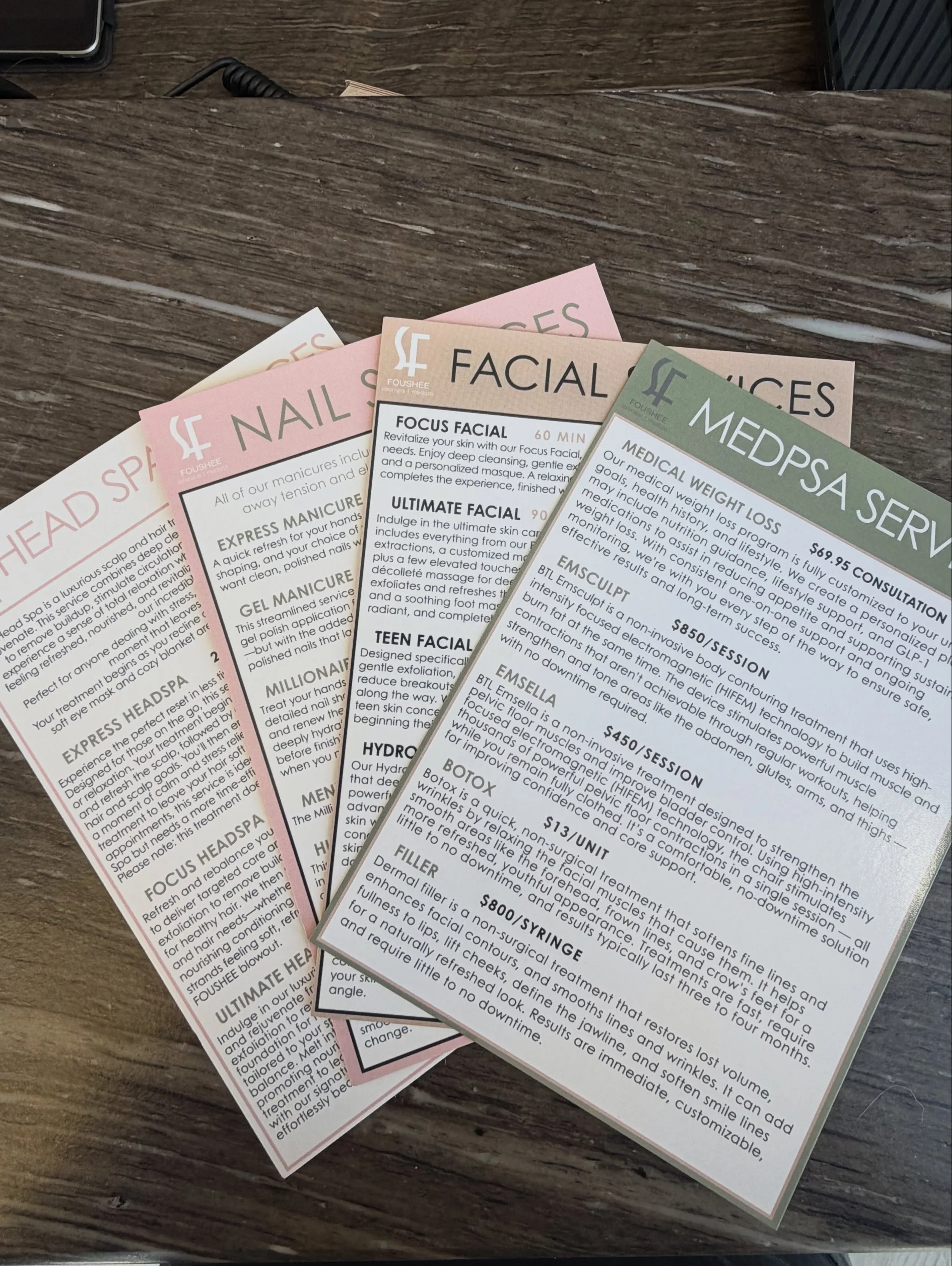 Introducing our new service menus! Need specifics and all the info? We&rsquo;ve got you covered!!
#fousheesalonspa