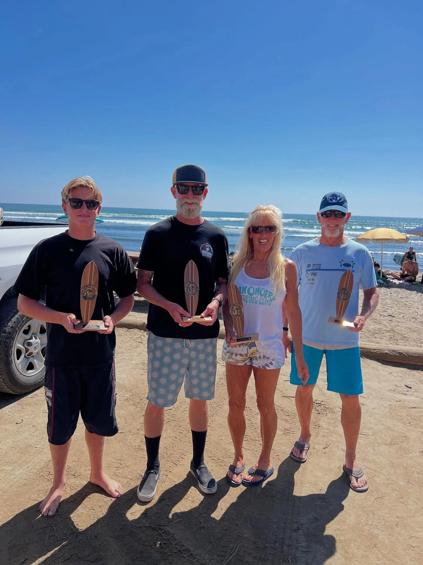 Over the weekend some of four club members took part in the San Onofre Surfing Club’s 2025 contest and the results are in.
Jr Men 17-19
3rd Jake Reisender
Men 40-49
5th RJ Hervey 
Women 60+
3rd Katie Calkins 
Men 70+
3rd Tom Dolton 
Congra