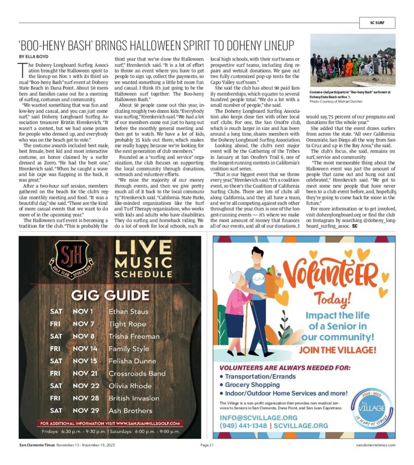 We are super stoked to share with you this awesome write up @s_c_times did on our Nov. 1st Boo-Heny Halloween Beach Bash. 

You can grab a hard copy where you find your copy of the @s_c_times times or check out the article through the link in our pro