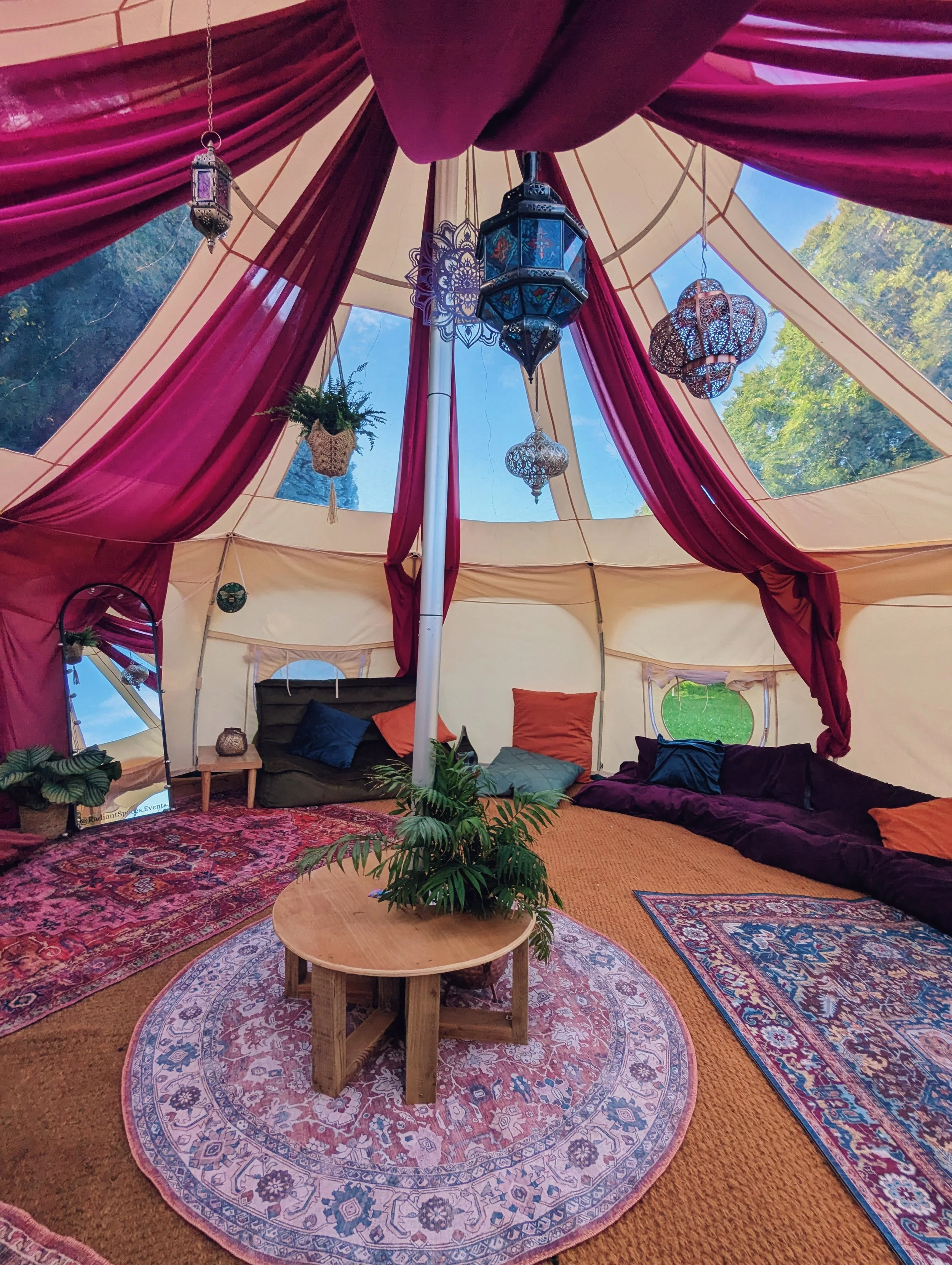 Bell tent decorated