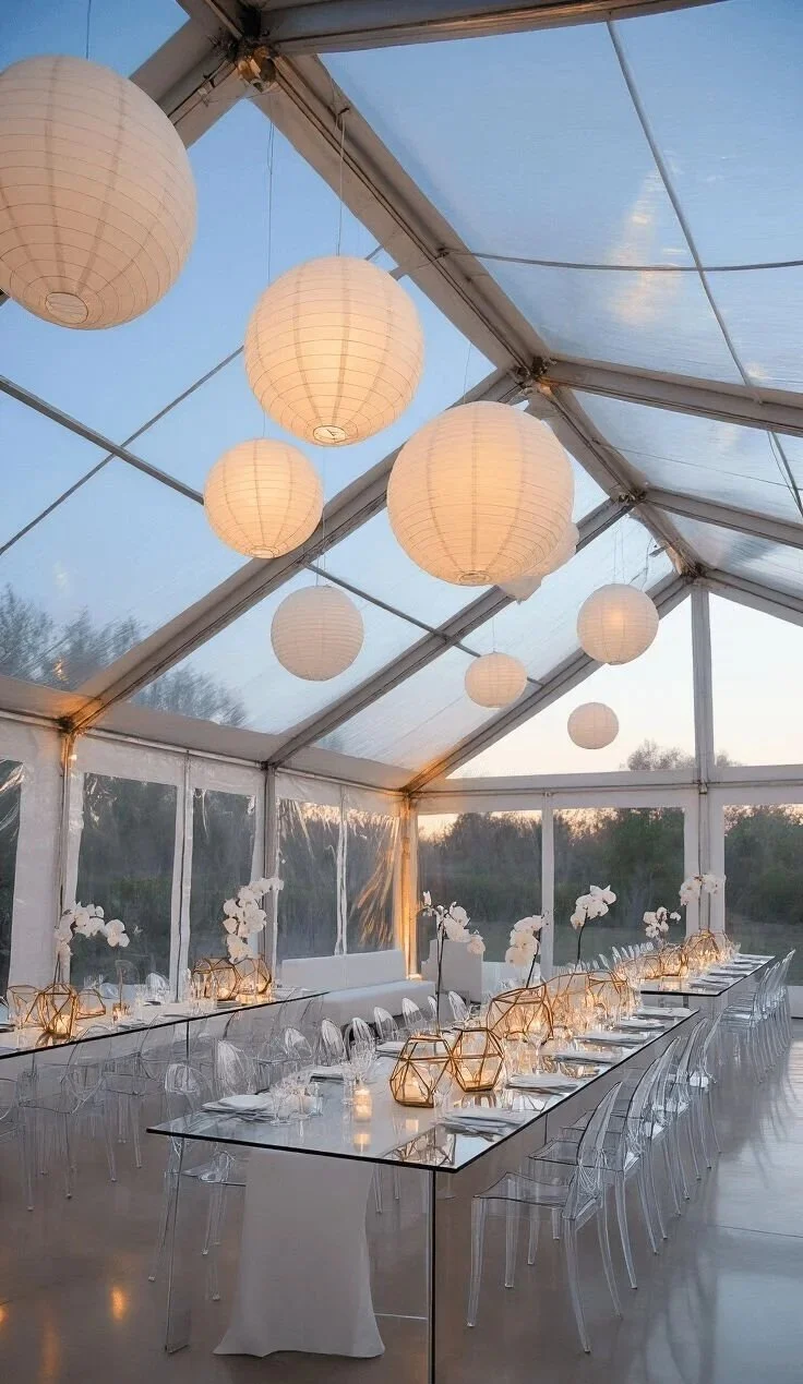 marquee with white lanterns