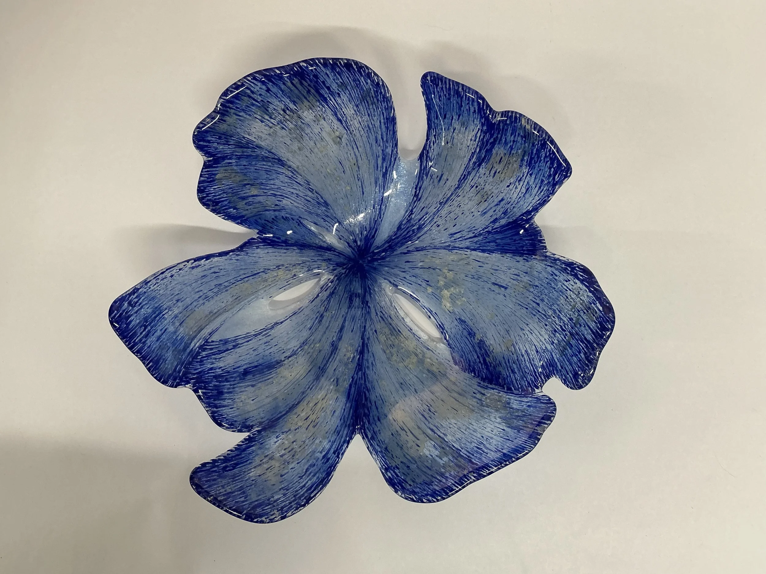 Silver and blue flower