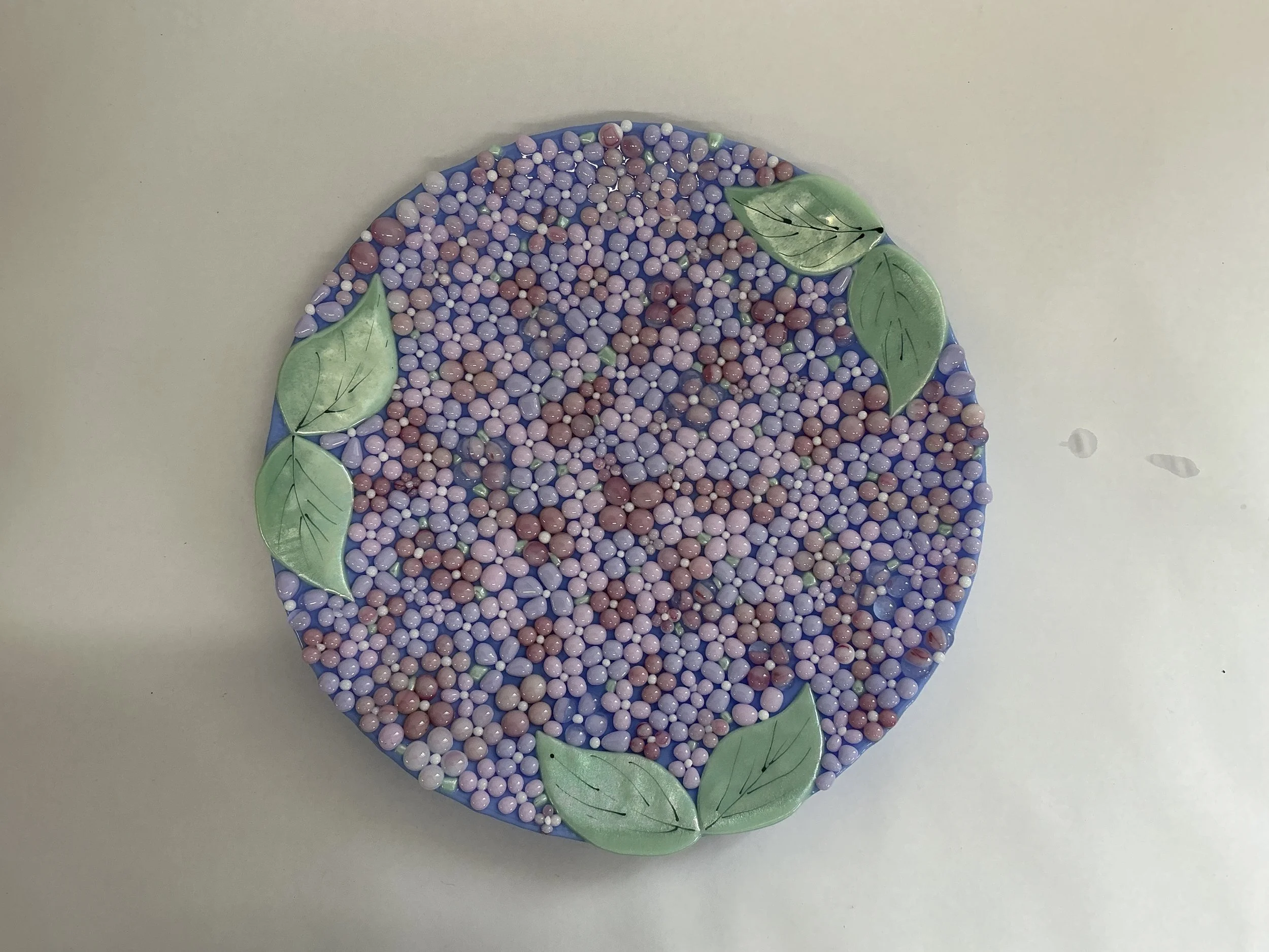 Opaque hydrangea plate