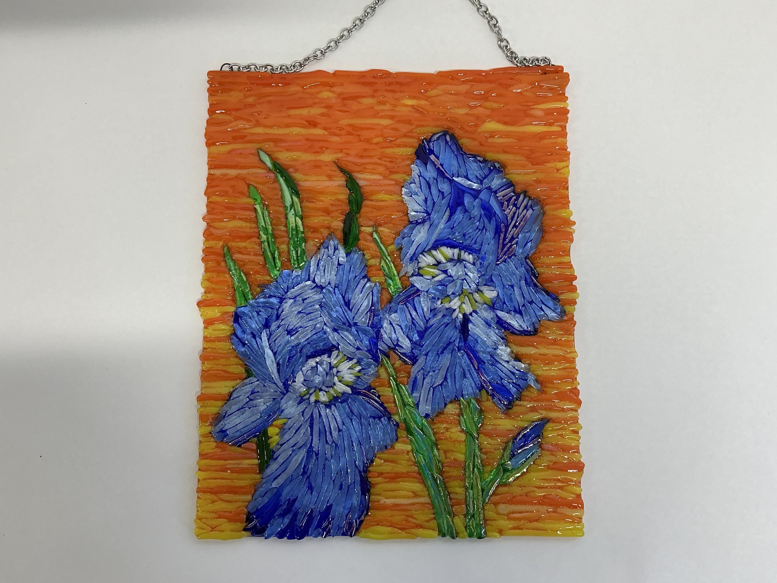 Blue iris sun catcher
