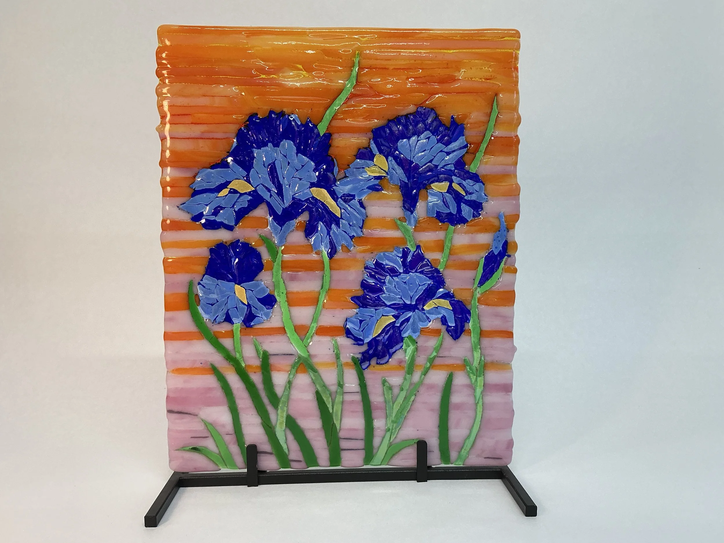 Blue iris in stand