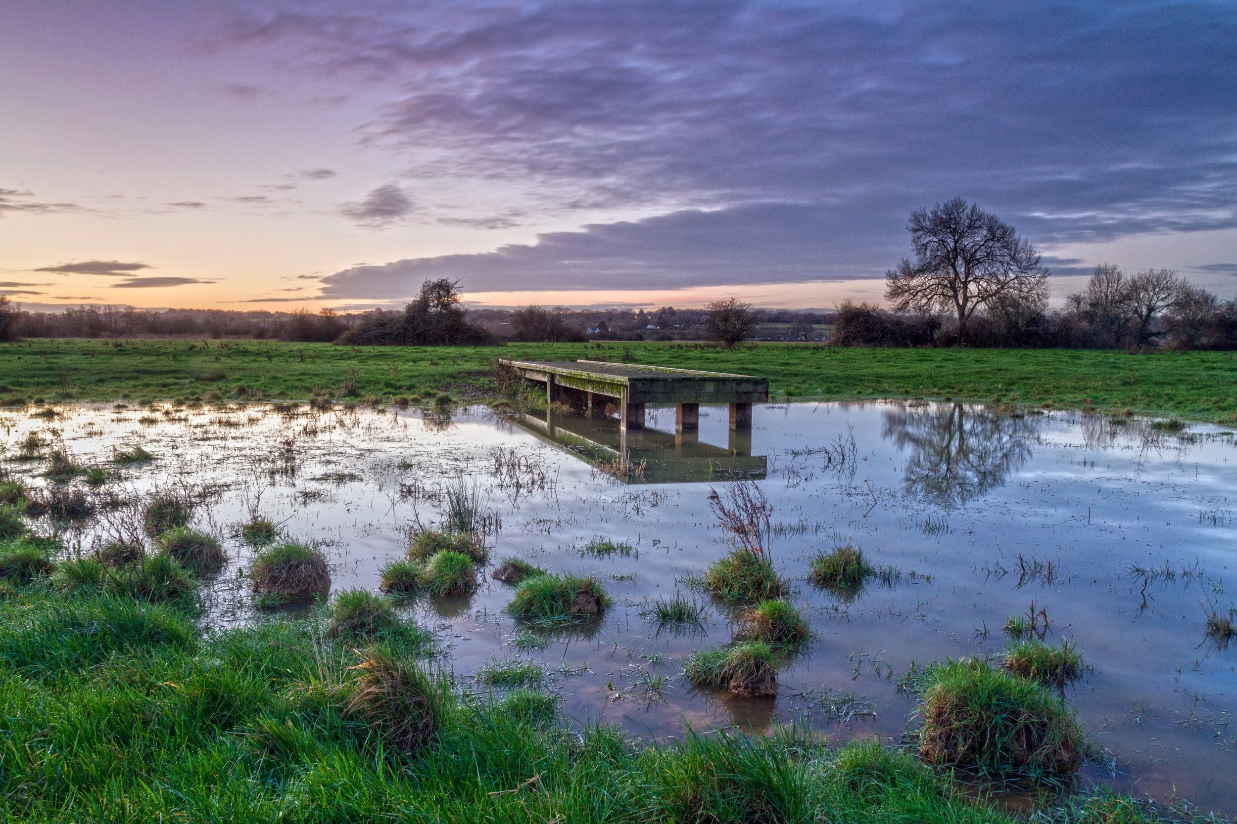 Sunrise over jetty in Wimborne