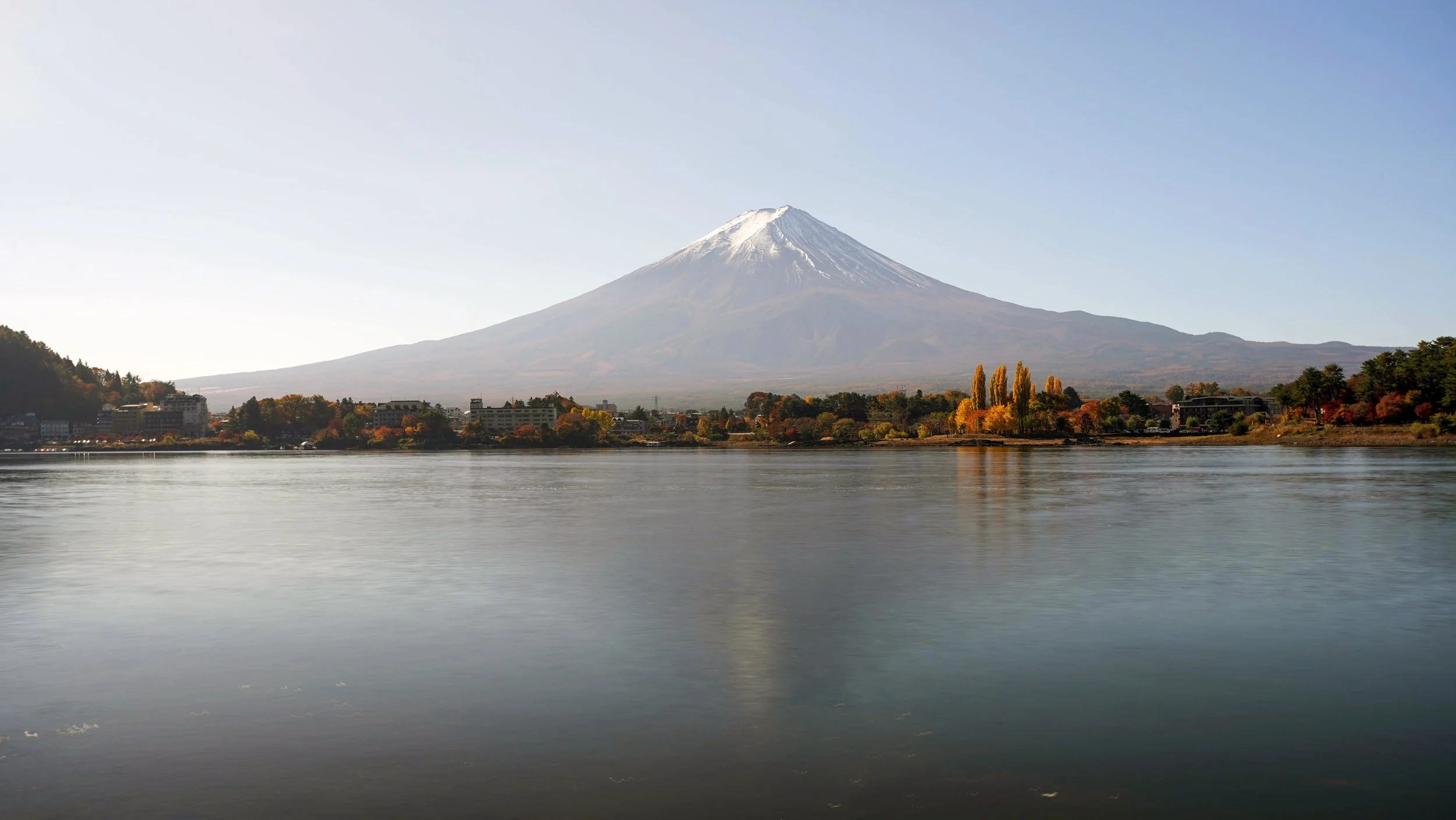 Autumn sunrise at Mount Fuji