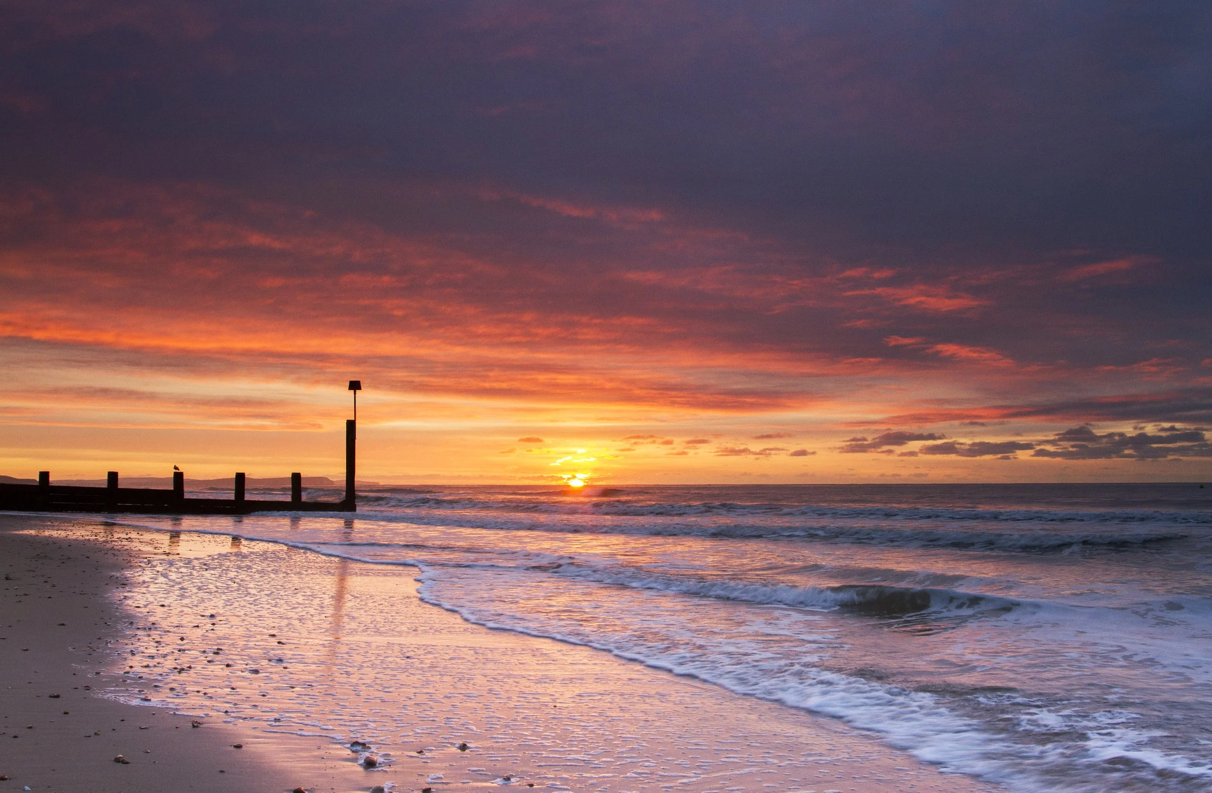 Sunrise over Boournemouth beach
