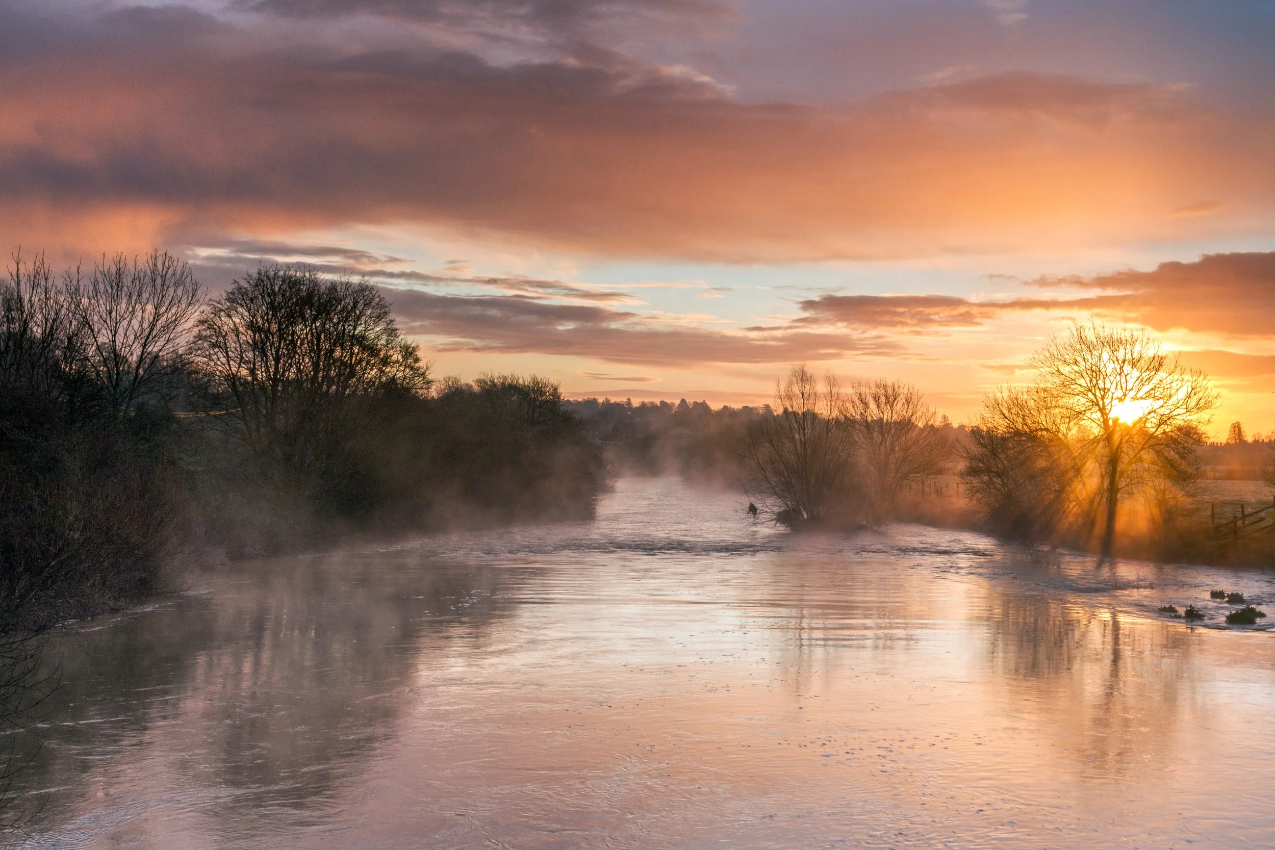 Perfect light along the river stour at Eye bridge