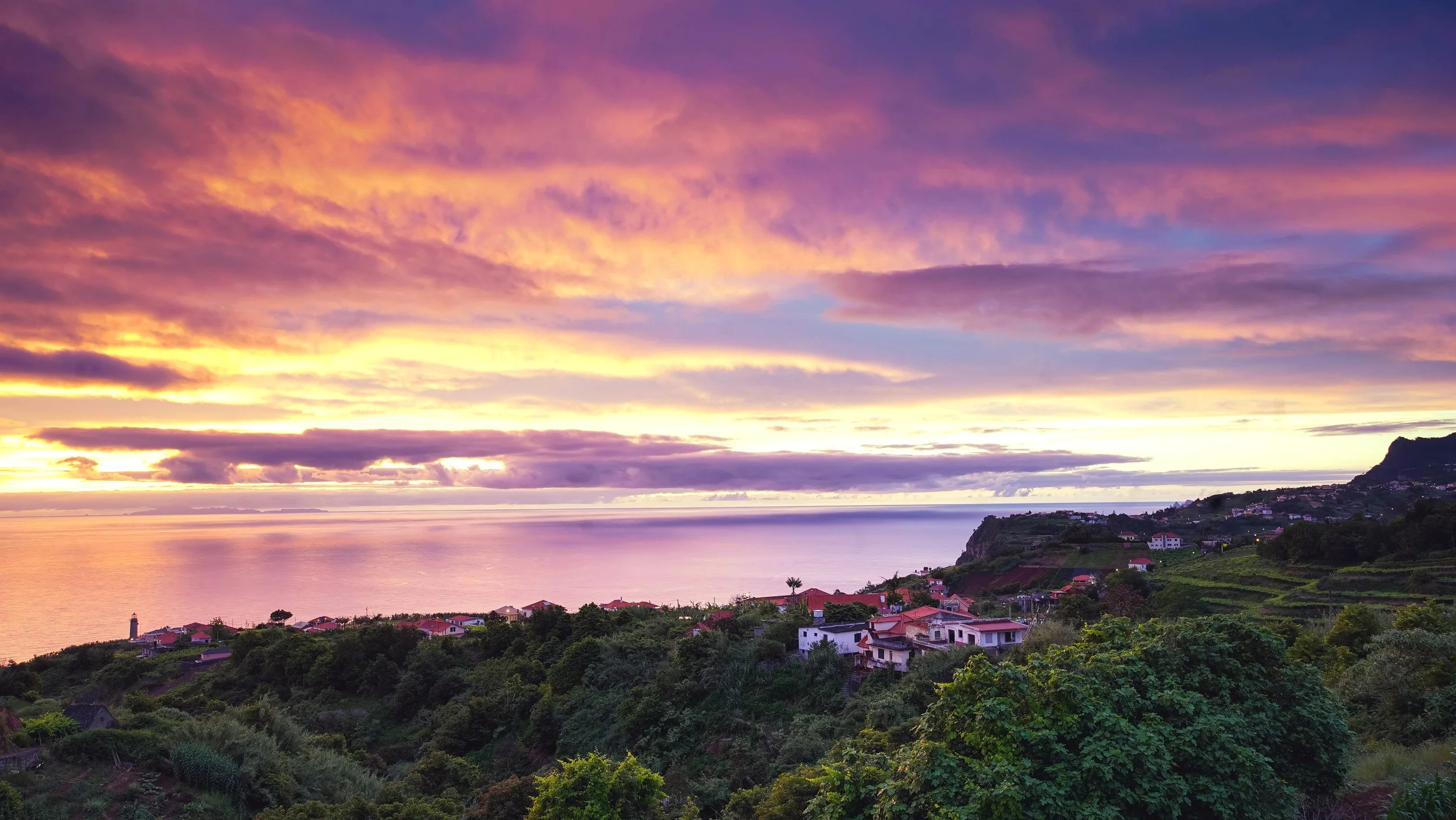 Sunrise overlooking Sao Jorge in Madeira
