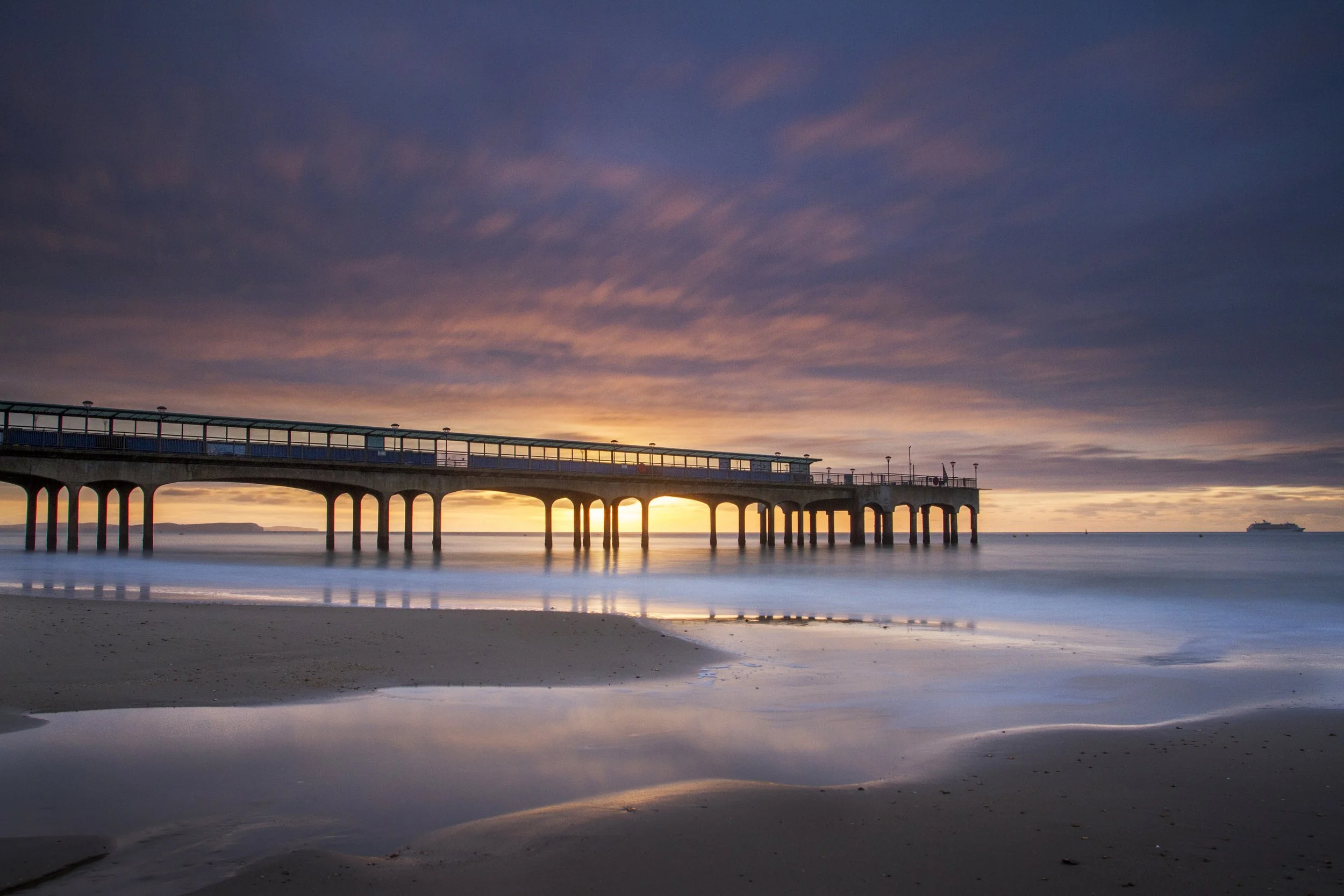 Long exposure sunrise at Boscombe pier