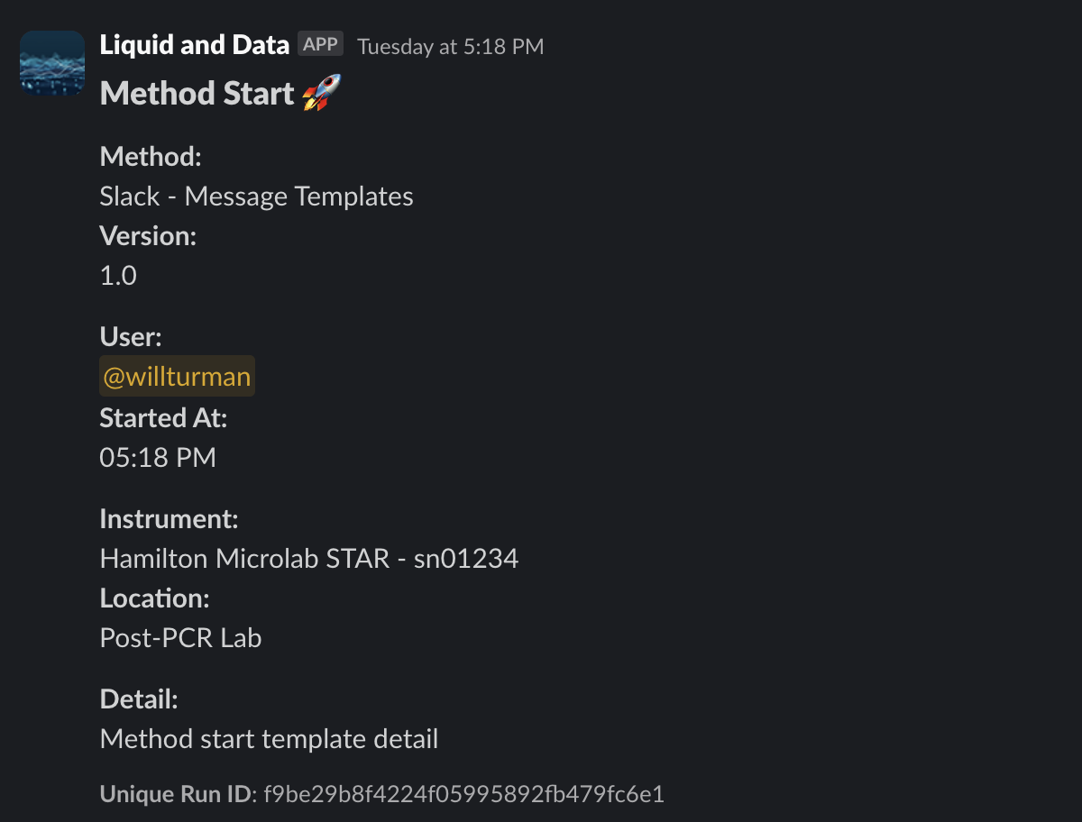 Method message templates