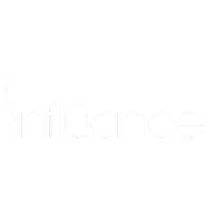 The image features the word 'influence' with a stylized 'i' that extends to form a curved line over the text, set against a black background.