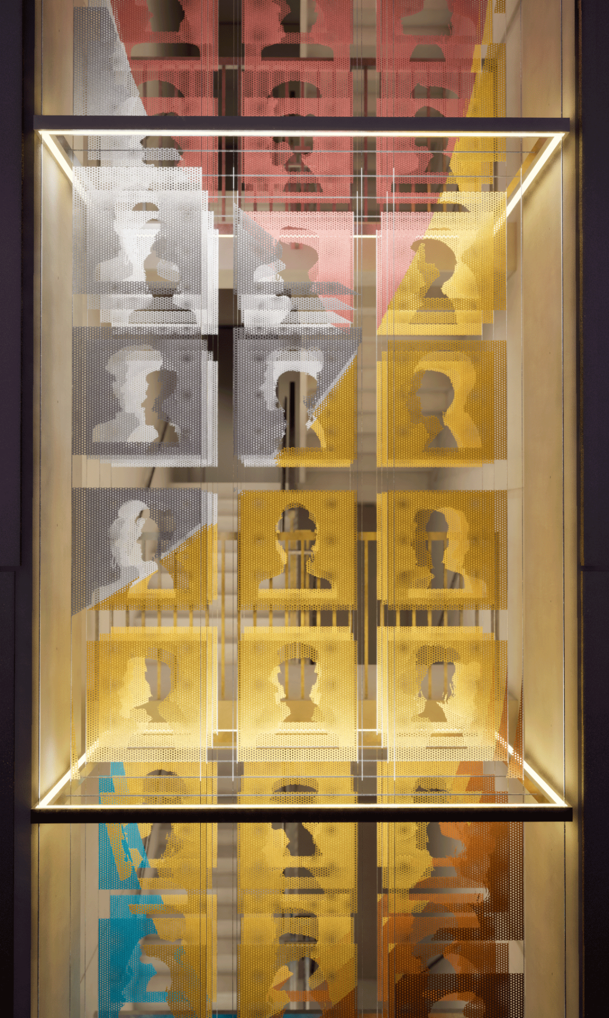 Figurative Tapestry is a public art installation in Oakland celebrating community identity through layered portrait panels and immersive design.
