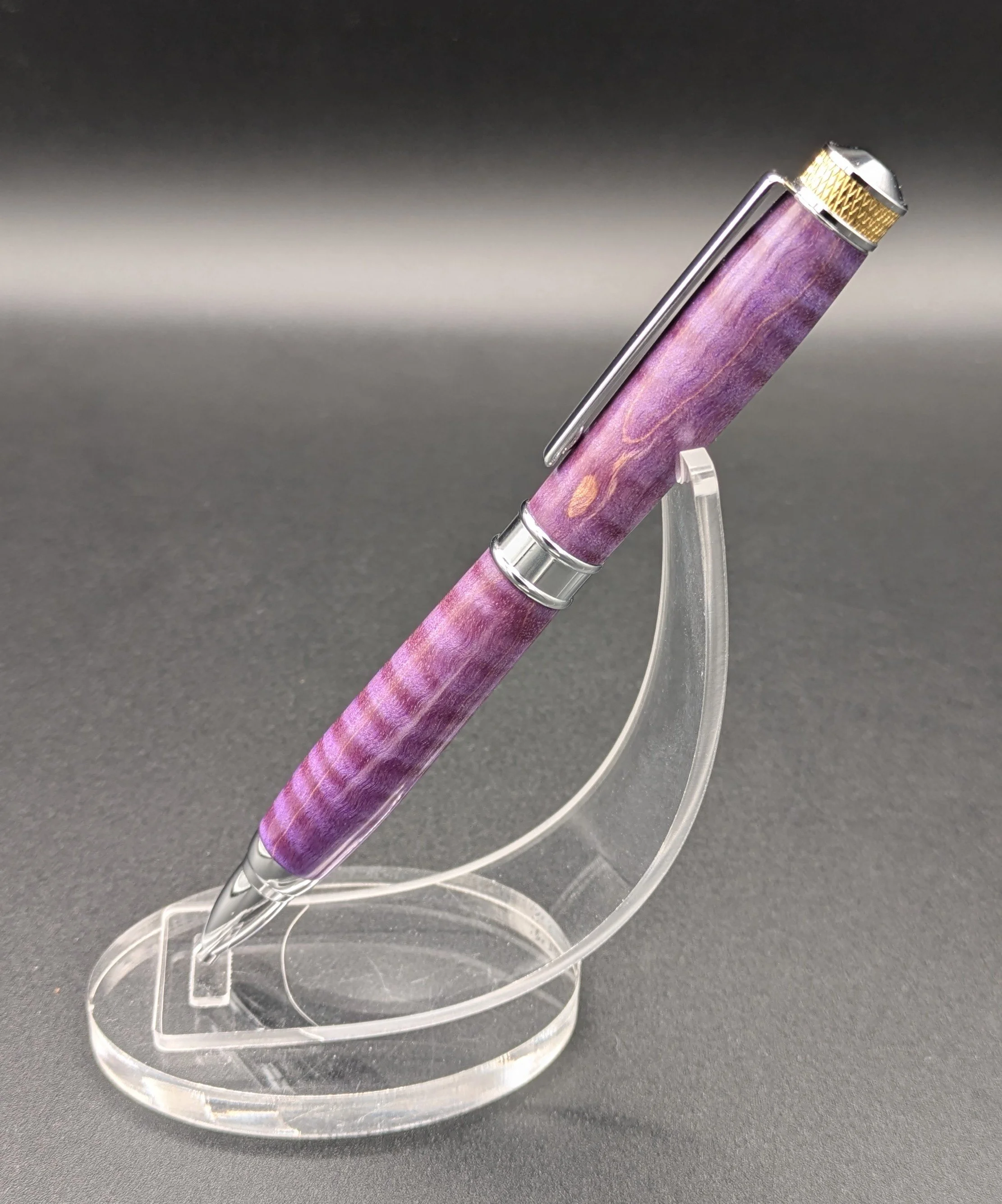 Magnate made from Purple Dyed Curly Maple