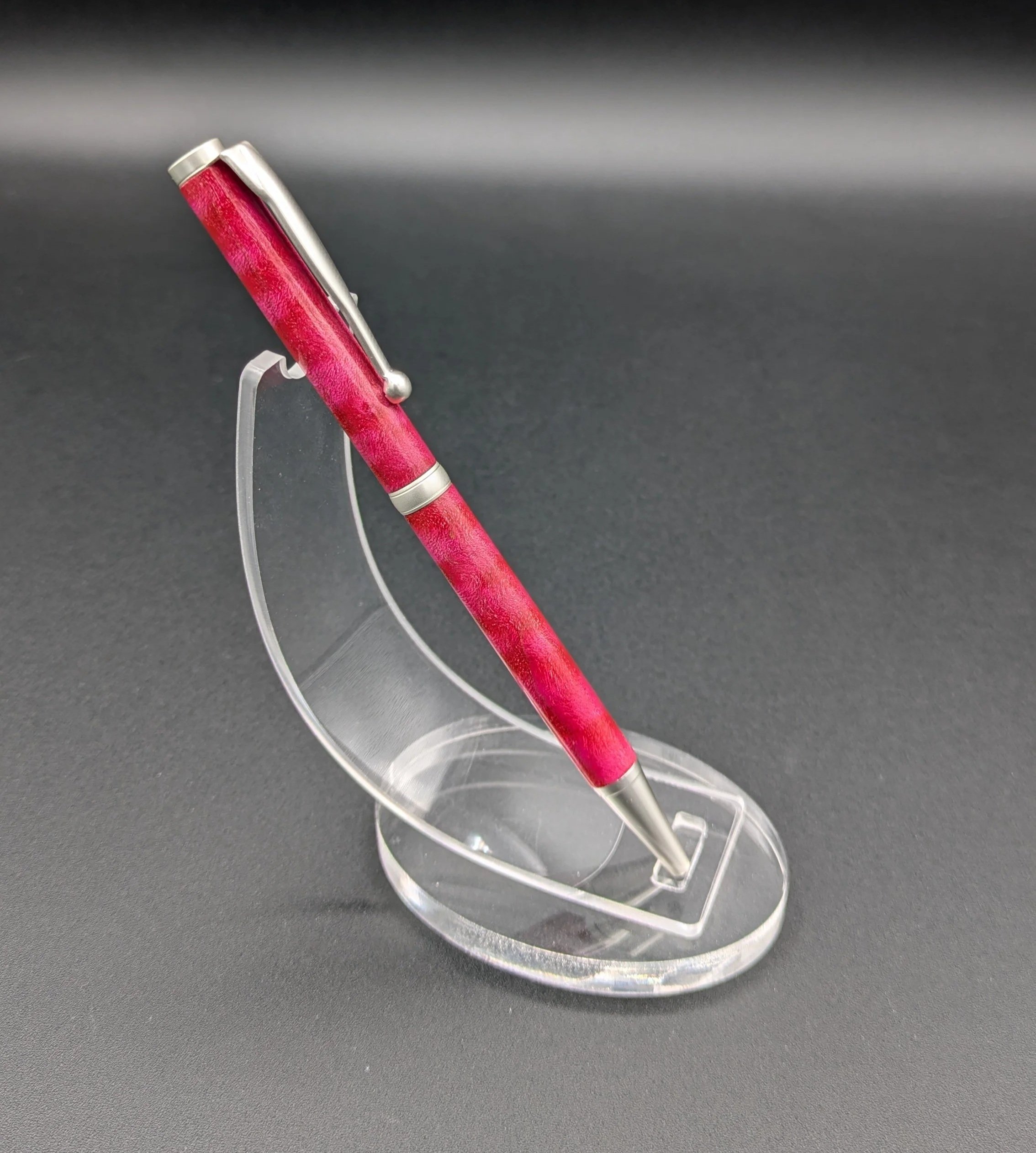 Slim made from Pink Dyed Curly Maple