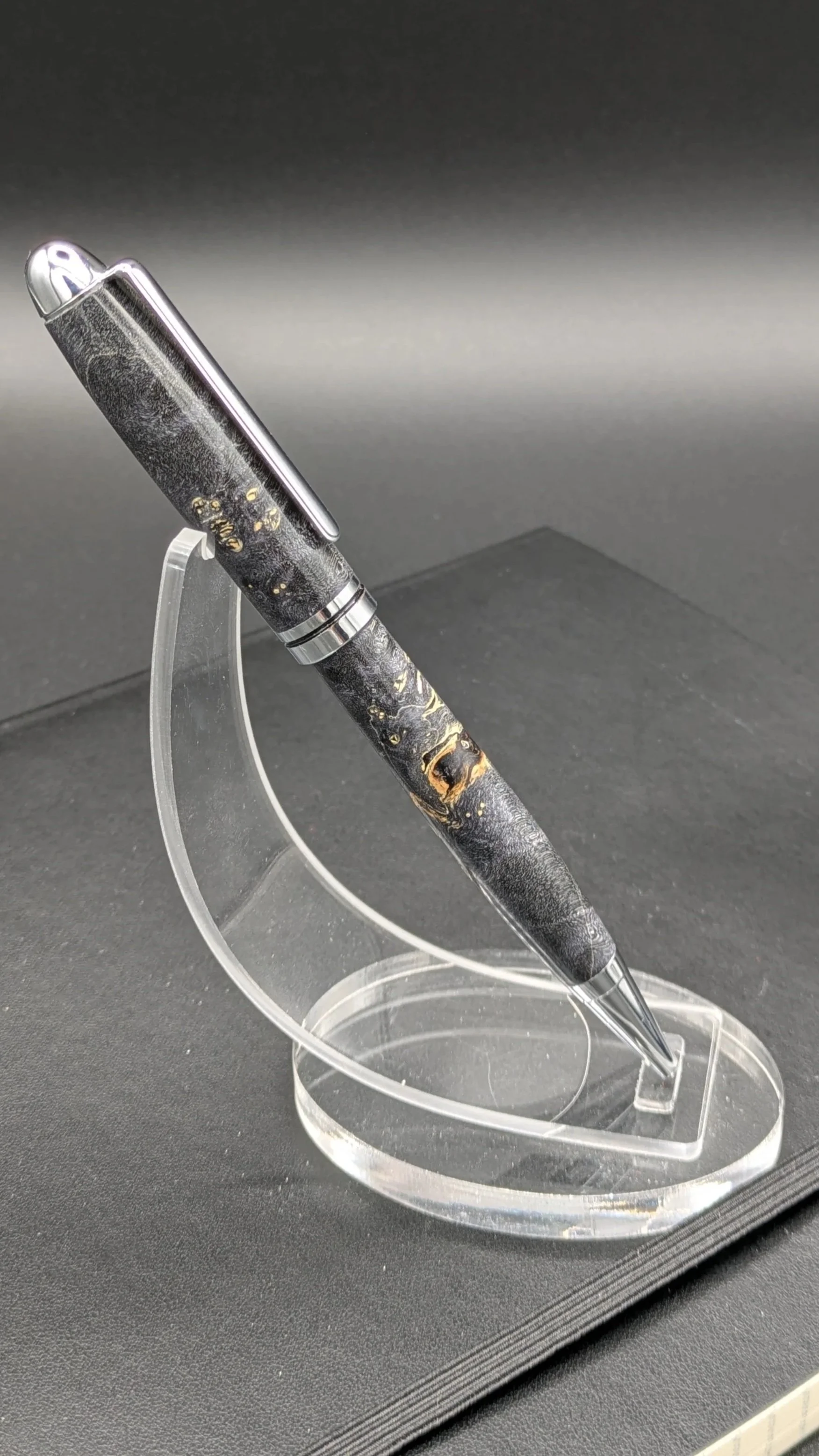Euro made from Black Dyed Box Elder Burl