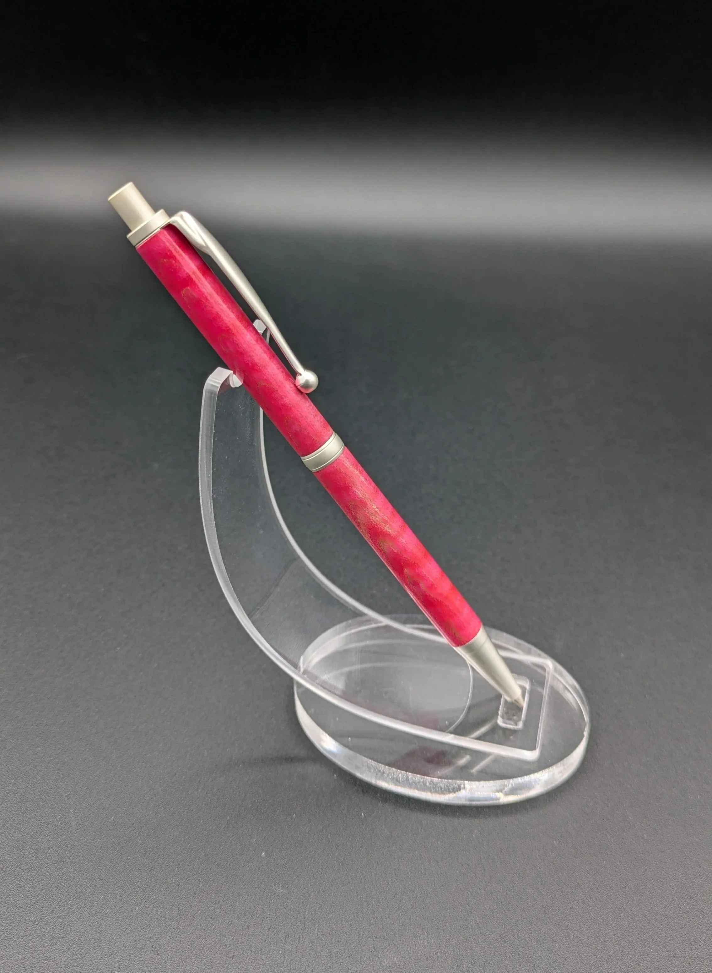 Pencil made from Pink Dyed Curly Maple