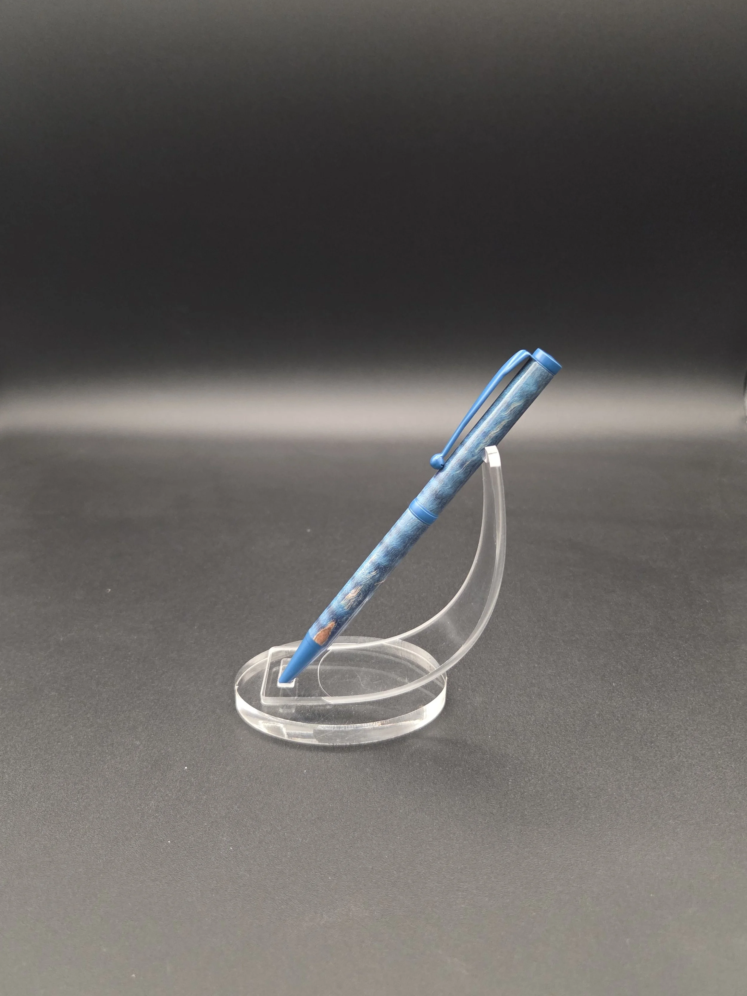 Slim made Blue Dyed Curly Maple