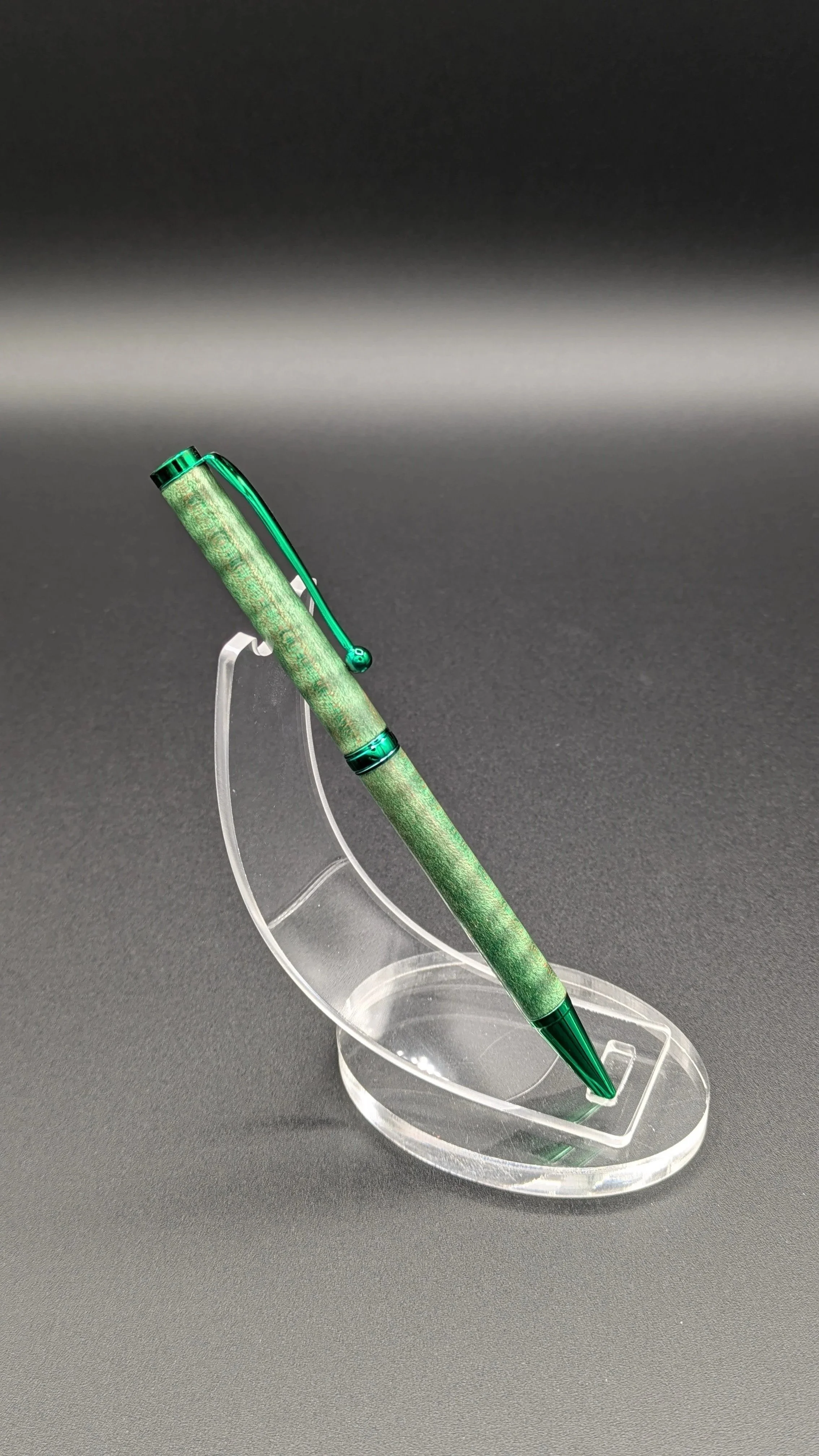 Slim made from Green Dyed Curly Maple