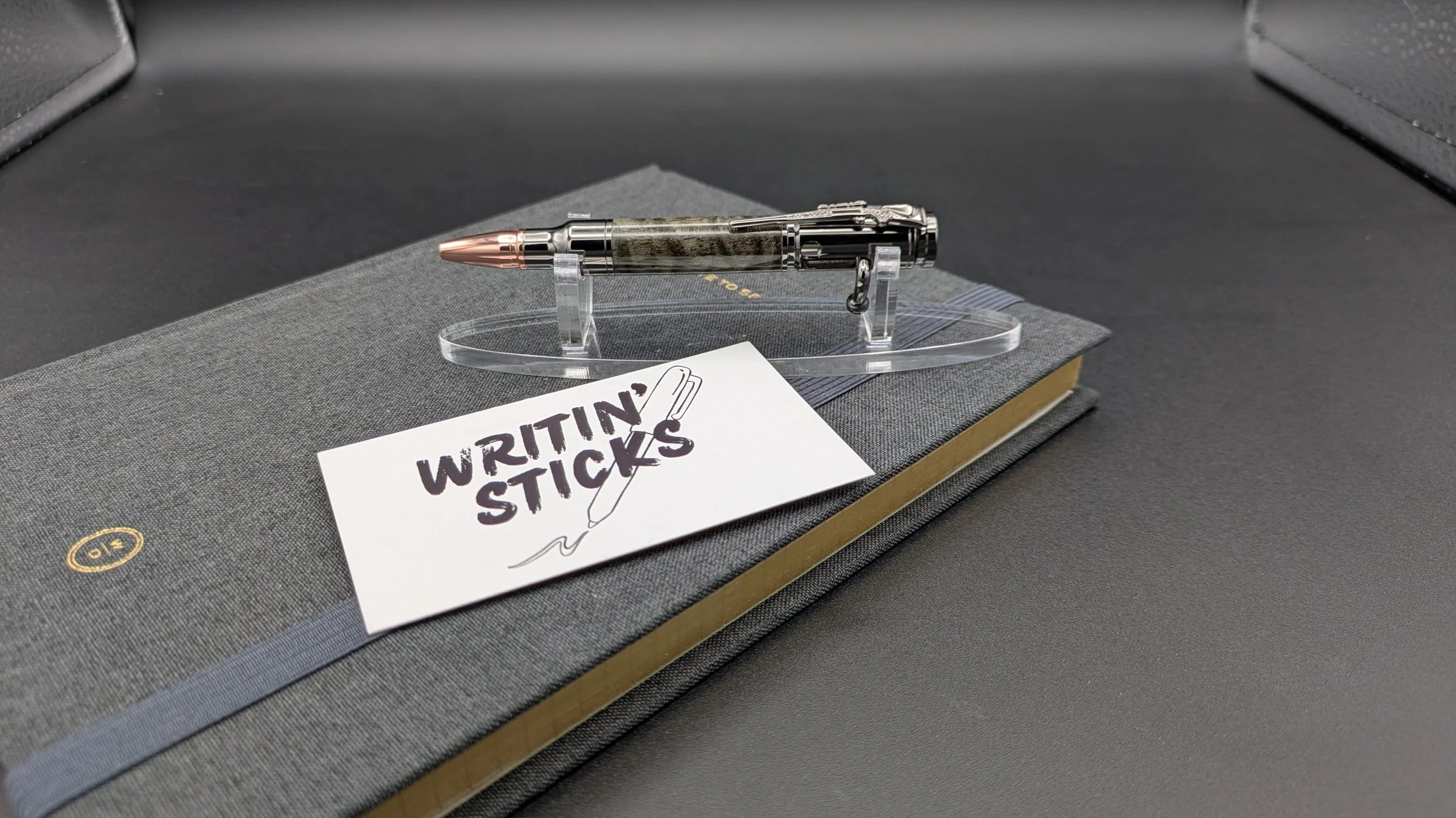 Mini Bolt Action made From Black Dyed Curly Mango