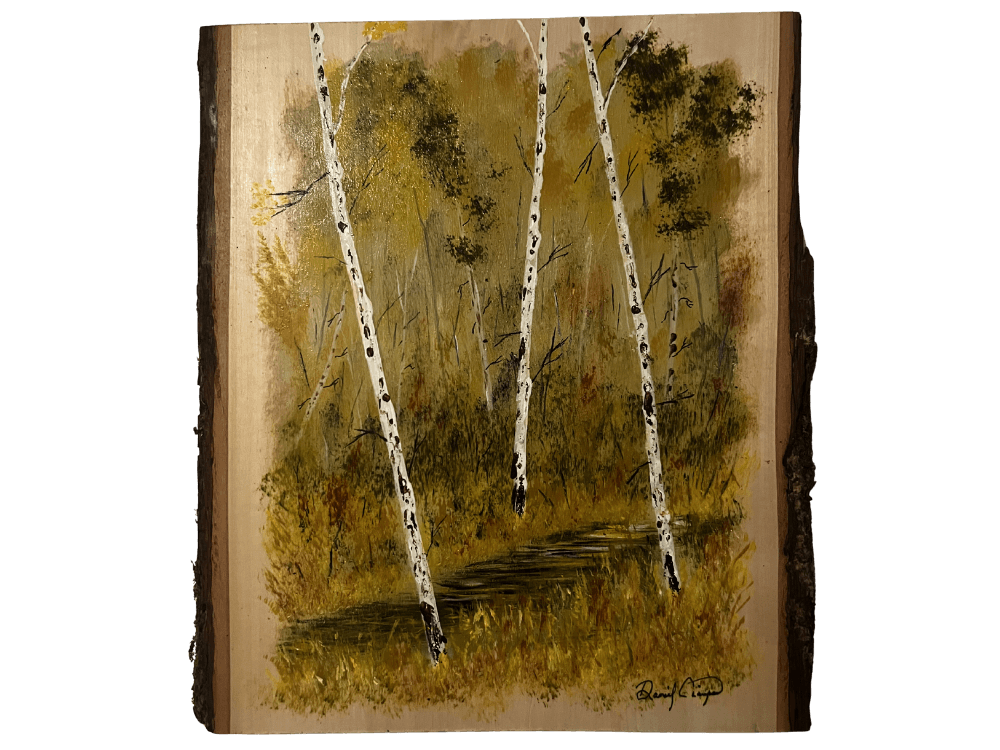 Birches (11.5 x 13) Finished Rough Wood Slice