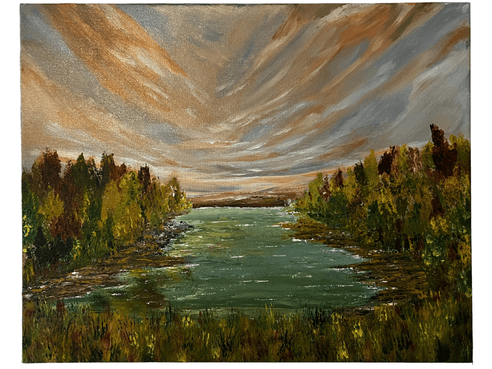 Fall Horizon (16 x 20) Unframed Painted Sides