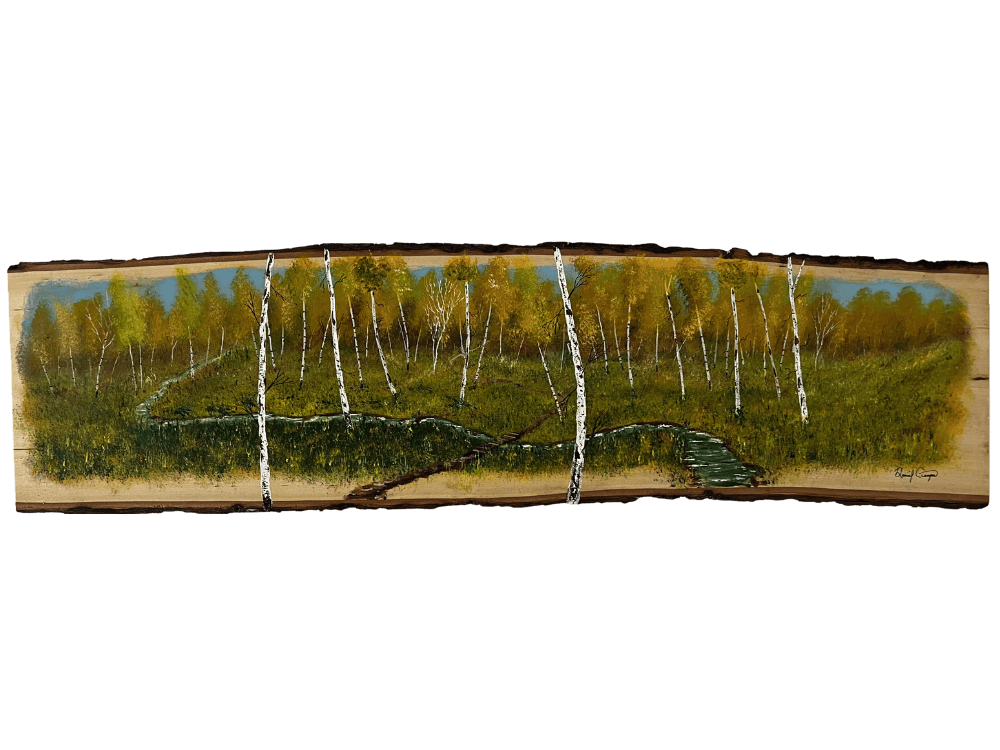 Fall Bridge (36 x 10) Finished Rough Wood Edge