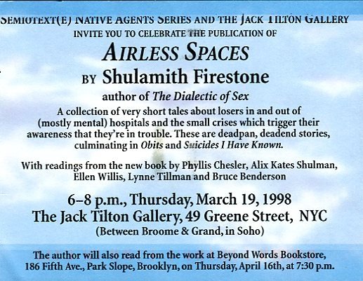 Image of postcard invitations to the publication celebration of Airless Spaces