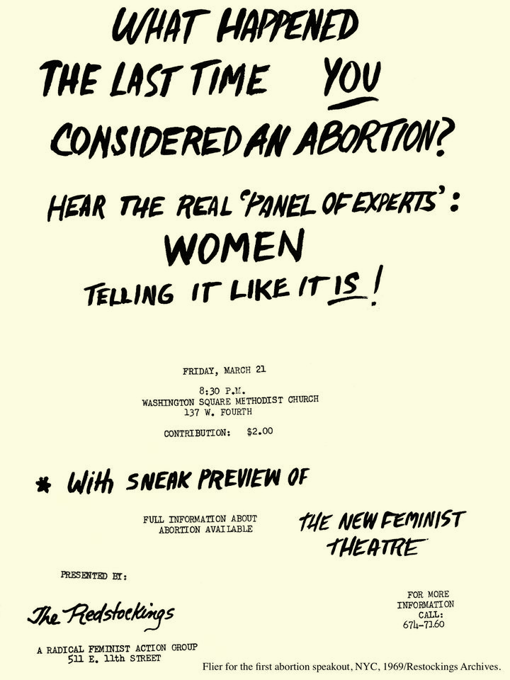 Flyer to promote 1969 abortion speak out
