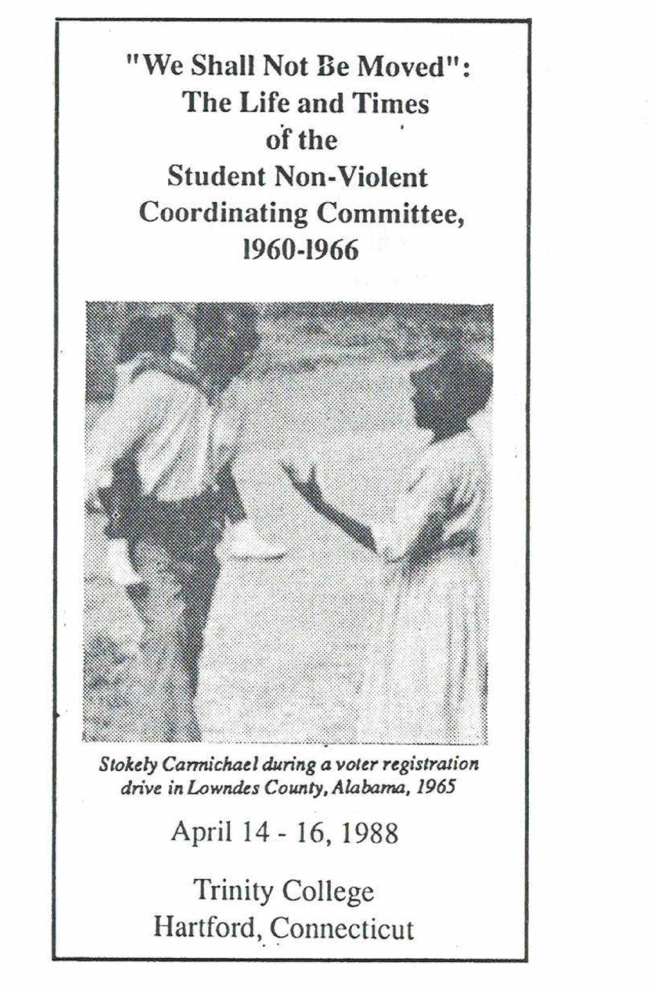 Image of pamphlet "We Shall Not Be Moved"