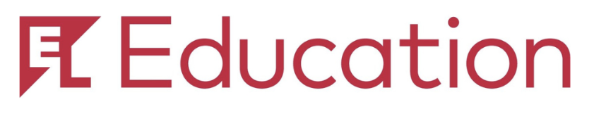 A logo with a stylized red and white speech bubble and the word "Education" written in red.